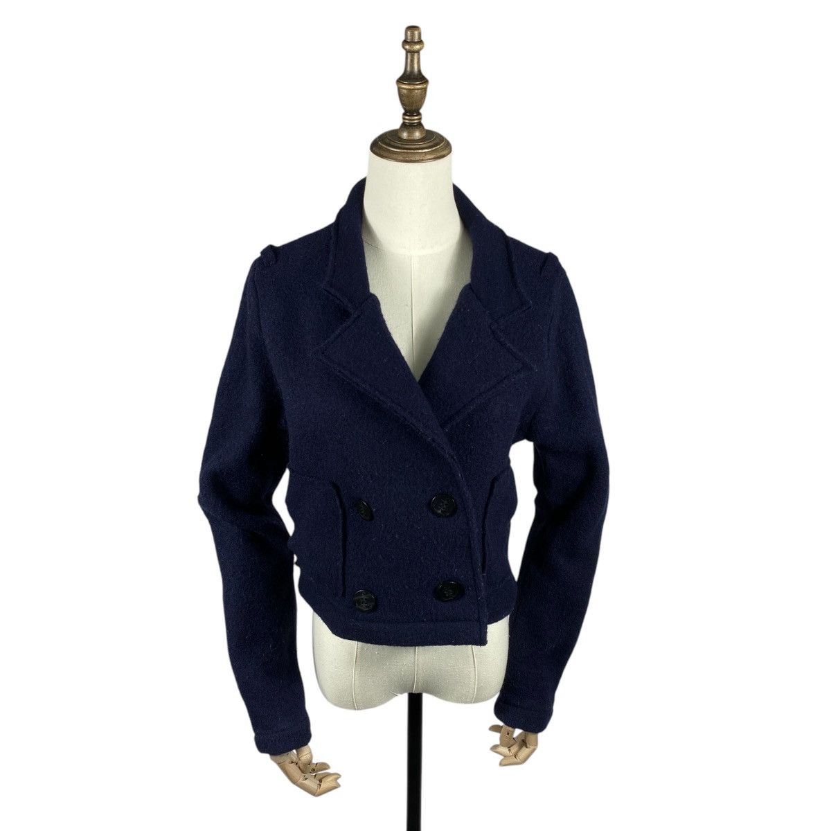 Diesel Diesel Cropped Wool Jacket Navy Blue Double Breasted Size S / US 4 / IT 40 - 1 Thumbnail