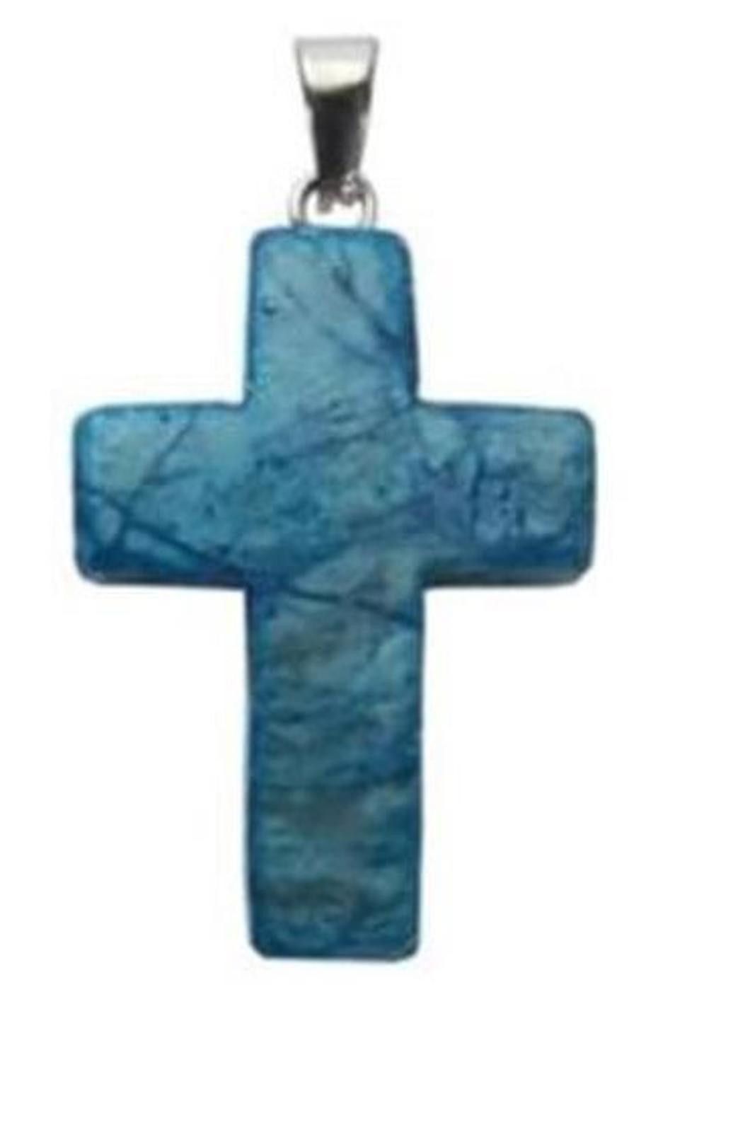 Genetic Manipulation Shinichiro Kuriya Cross Quartz Crystal Pendant Necklace Unisex Blue Black Size ONE SIZE - 1 Thumbnail