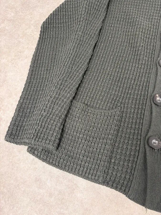 Armani 2000s Armani Collezioni Olive Wool Waffle Shirt Size US L / EU 52-54 / 3 - 8 Thumbnail