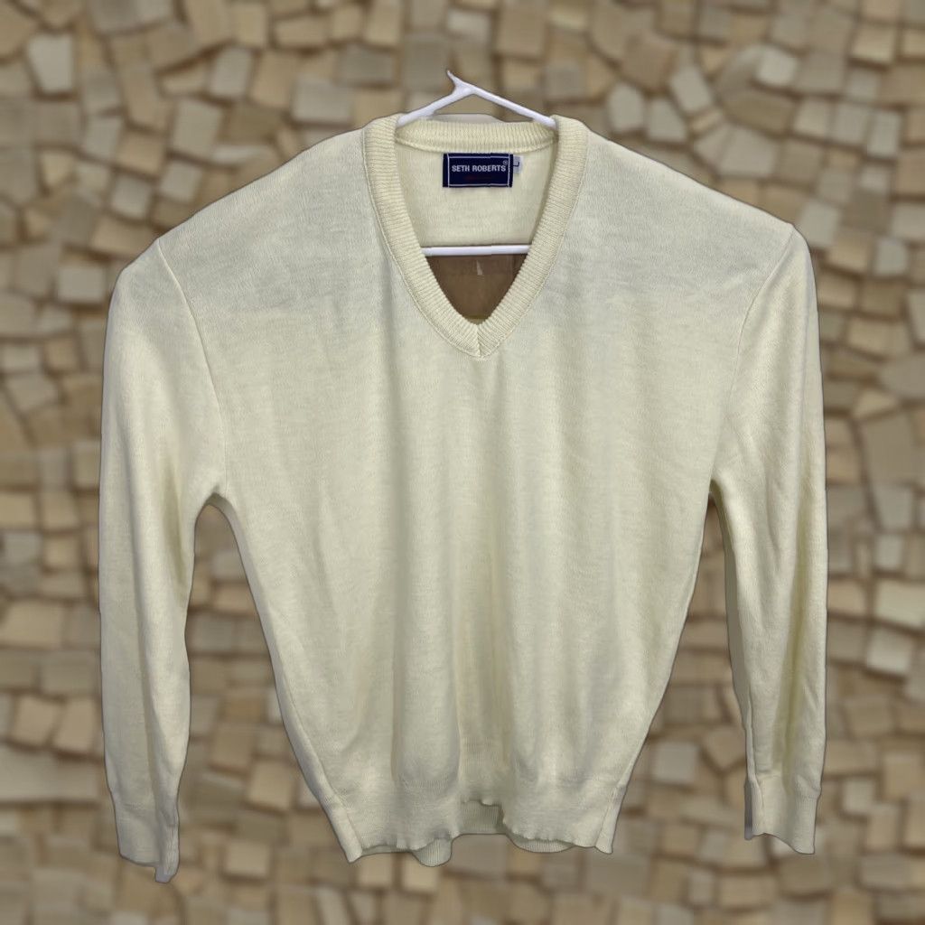 Vintage Vintage Seth Roberts Golf Sweater V Neck Made In USA Large Mens L Yellow Size US L / EU 52-54 / 3 - 1 Thumbnail