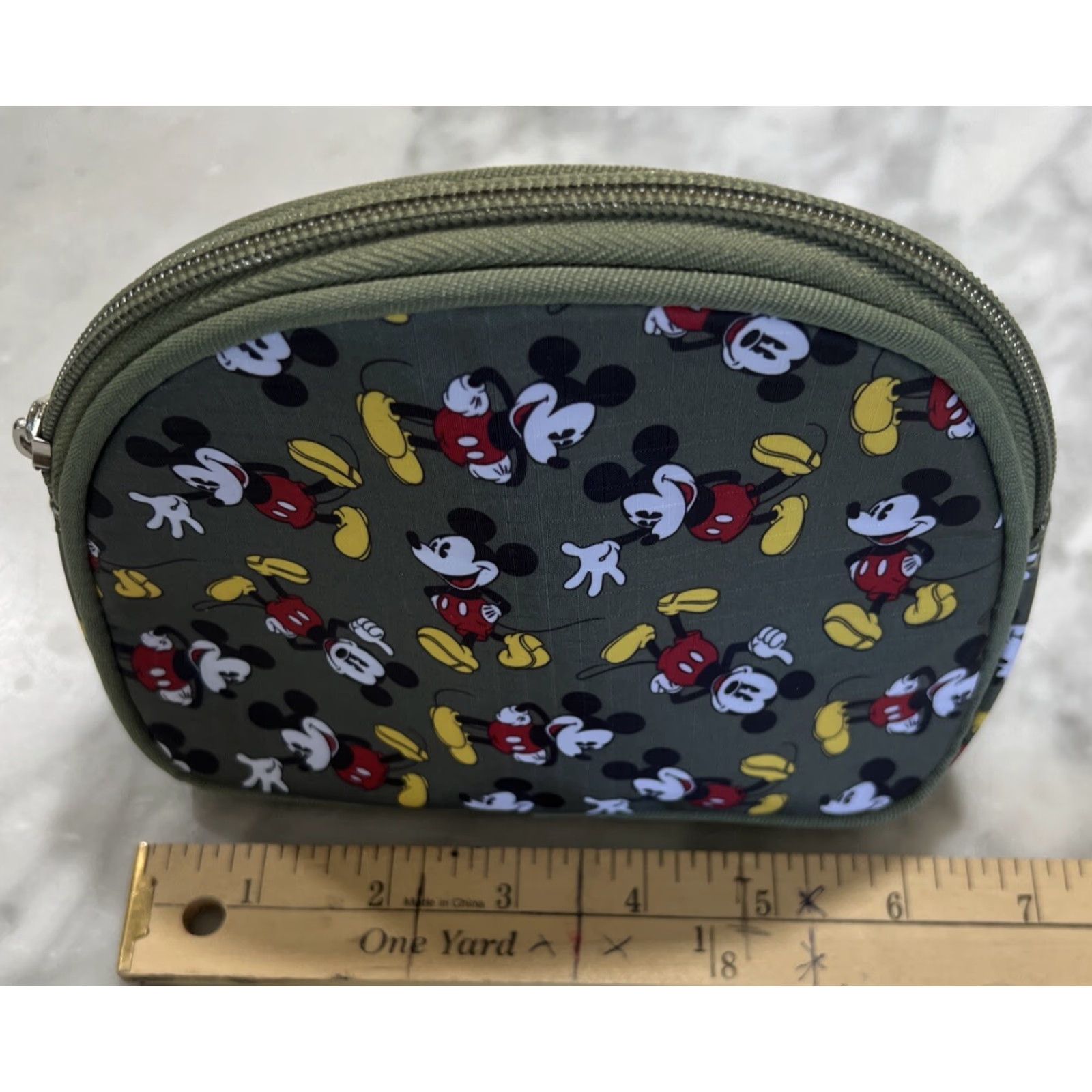 Disney Disney Mickey Mouse Travel Purse With Make Up Bag Pouch Olive Green All Over Size ONE SIZE - 5 Thumbnail