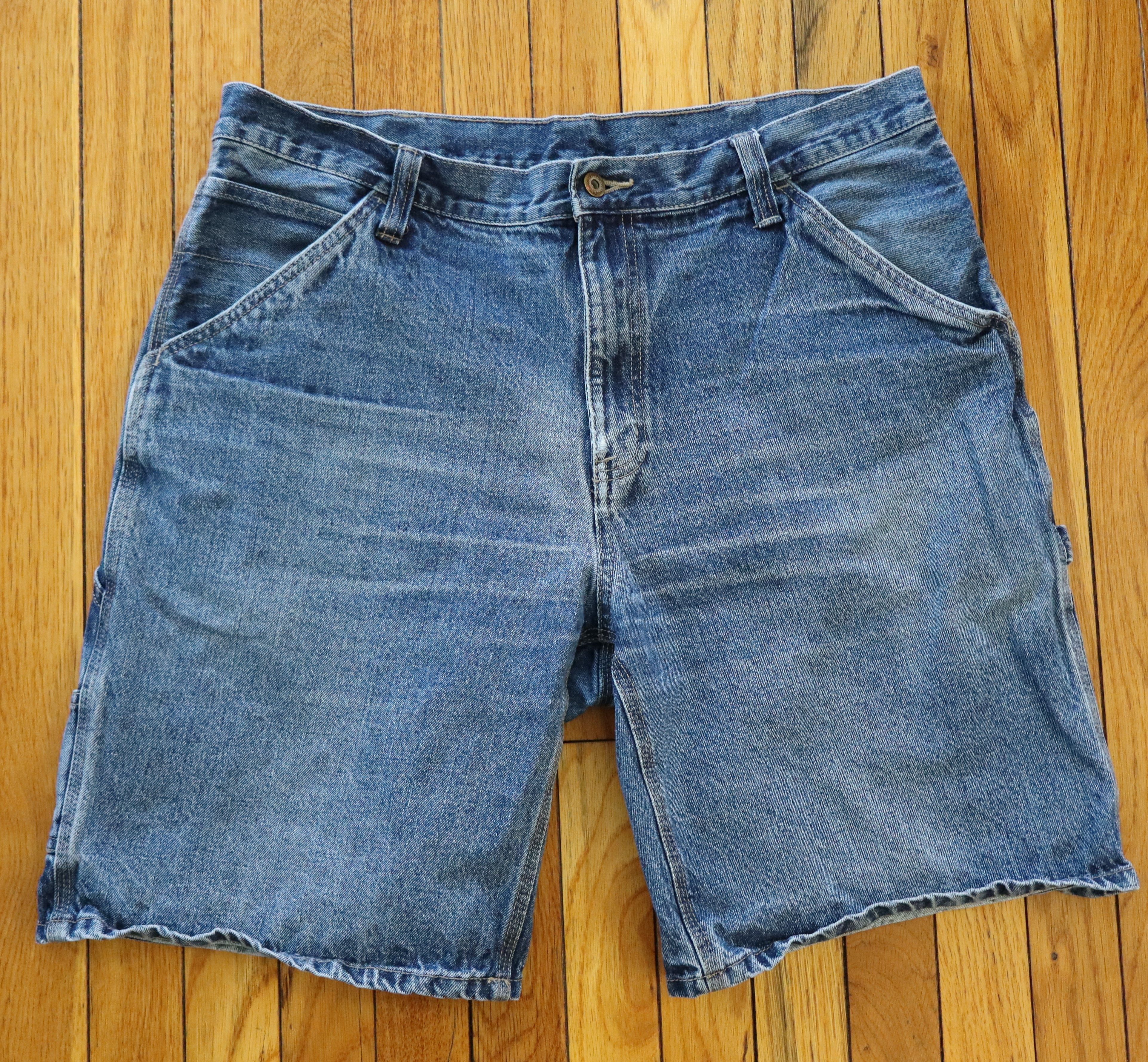 Carhartt × JNCO × Wrangler 90s Carpenter Denim Baggy Loose Fit Skater Shorts Jorts 36 Size US 36 / EU 52 - 2 Thumbnail