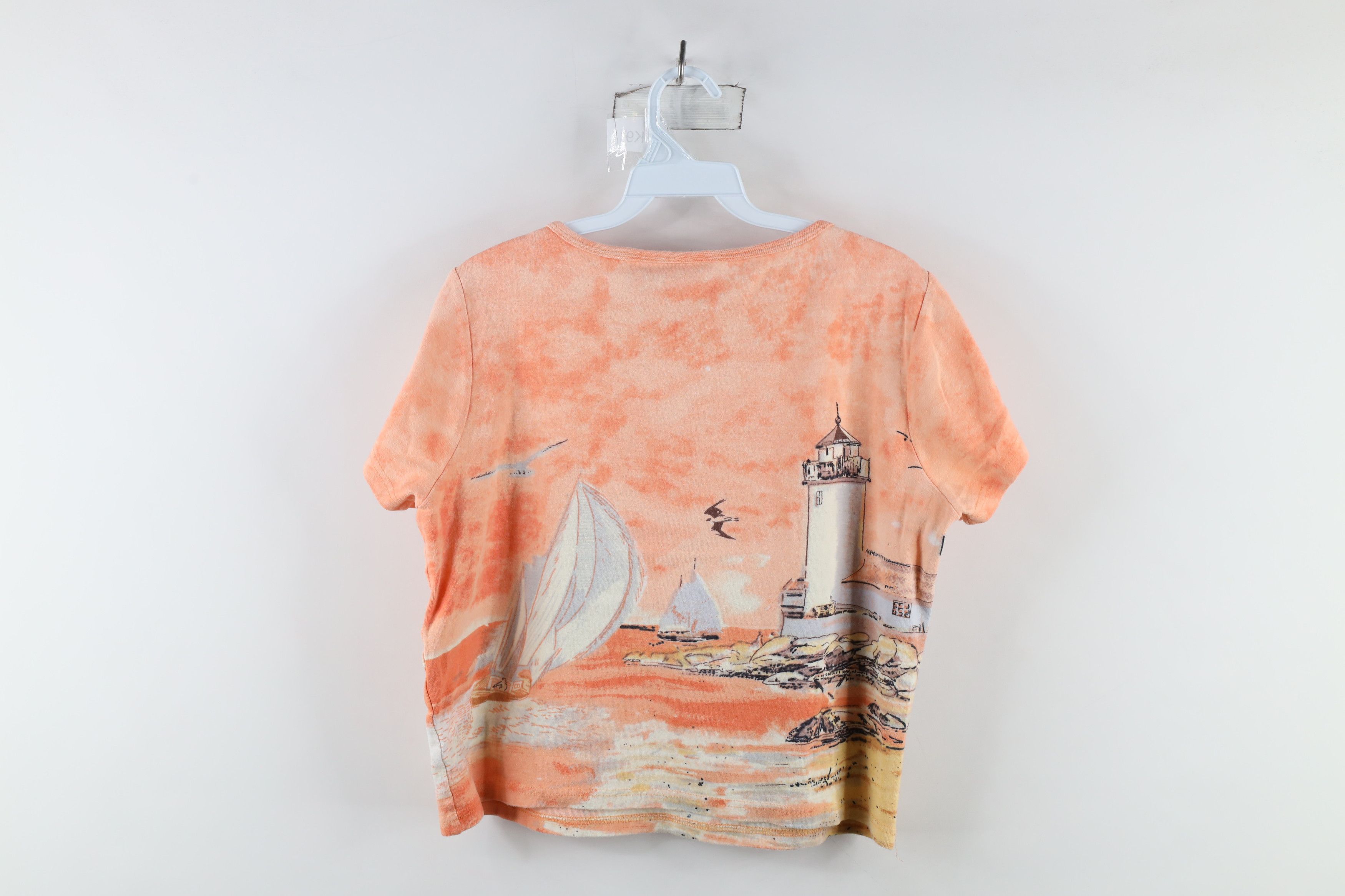 Vintage Vintage 90s Streetwear Beach All Over Print Cropped T-Shirt Size L / US 10 / IT 46 - 11 Thumbnail