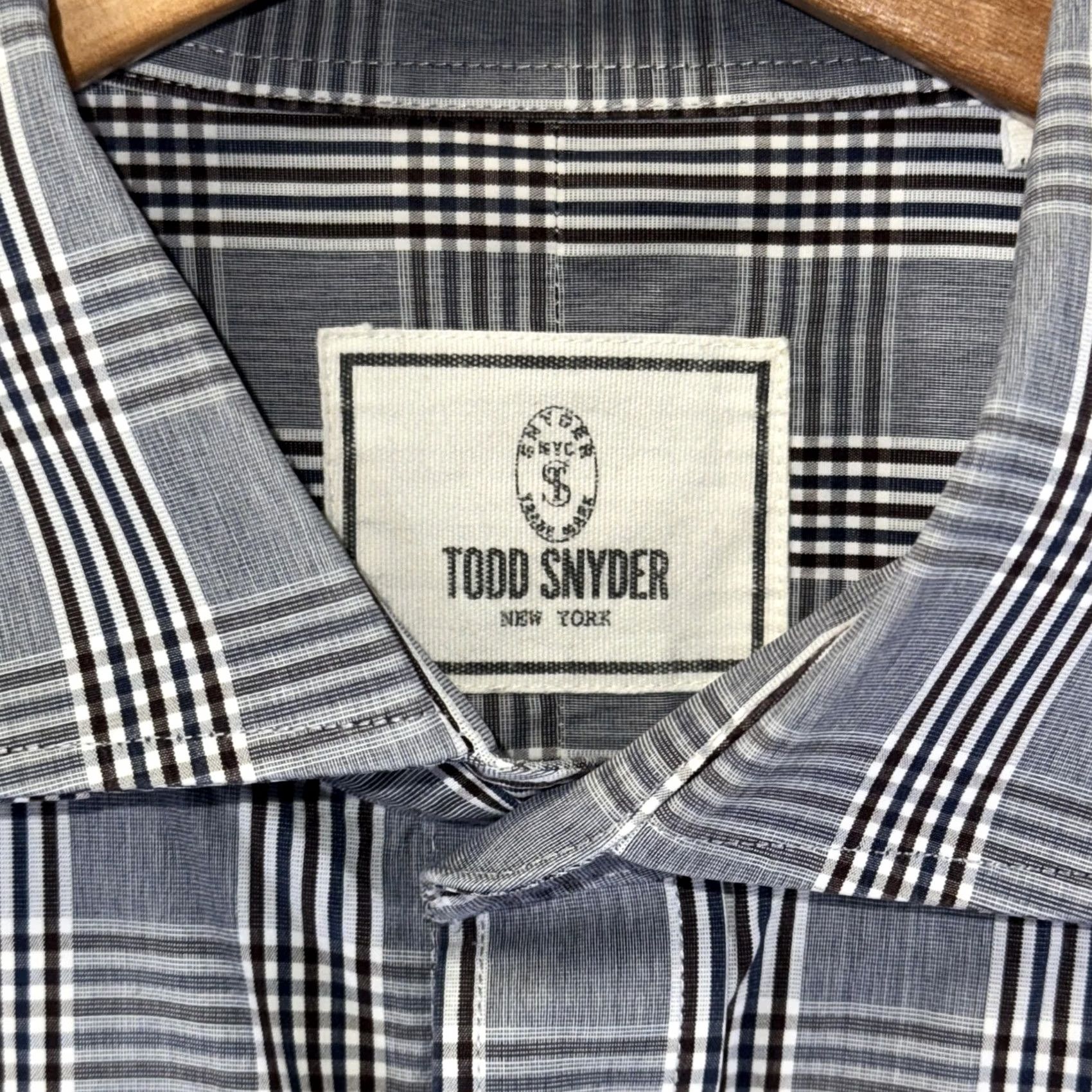 Todd Snyder Todd Snyder Shirt Mens 16.5 34/35 Blue Gray Plaid Button Down Long Sleeve L Blue Mens Size US L / EU 52-54 / 3 - 7 Thumbnail