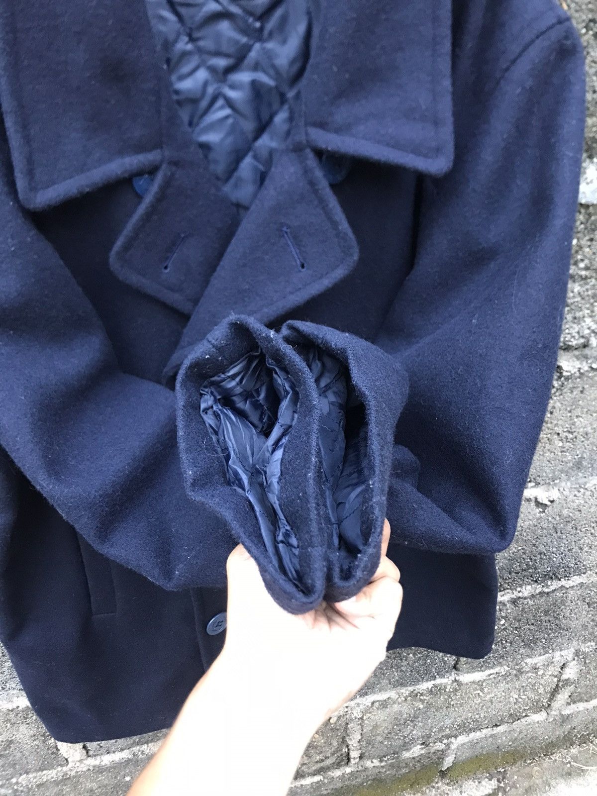 Japanese Brand × Vintage ⚡️Vintage Sea Scape Wool Double Breast Peacoat Size US L / EU 52-54 / 3 - 7 Thumbnail