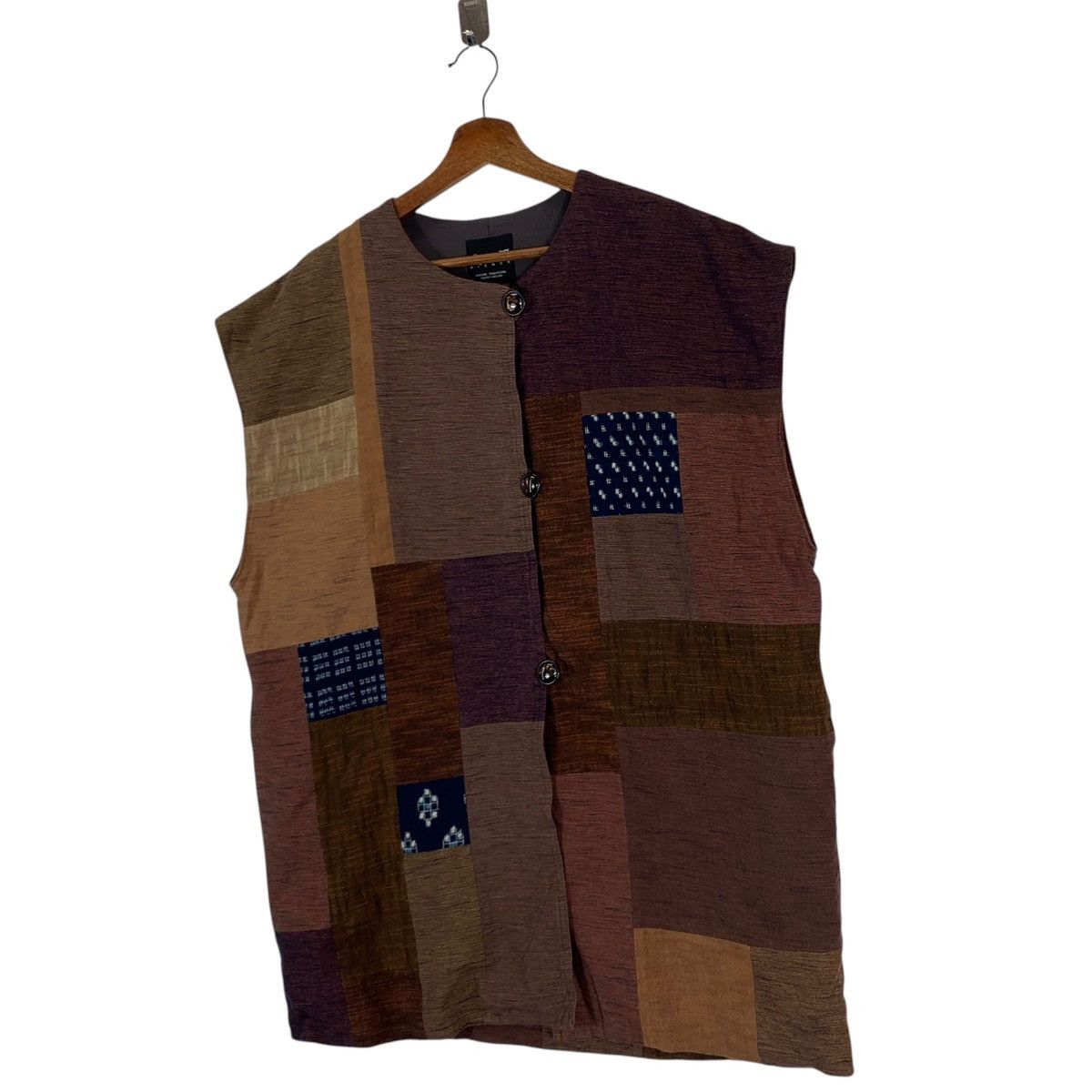 Japanese Brand × Vintage VINTAGE GIEMON KURUME TRADITIONAL PATCH WORK BEST JACKET Size US M / EU 48-50 / 2 - 2 Thumbnail