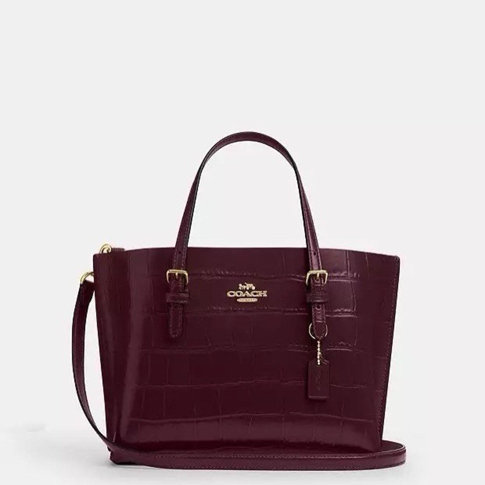 Coach NWT Coach Mollie Tote Bag 25 CW017 leather Dark Wine Size ONE SIZE - 6 Thumbnail
