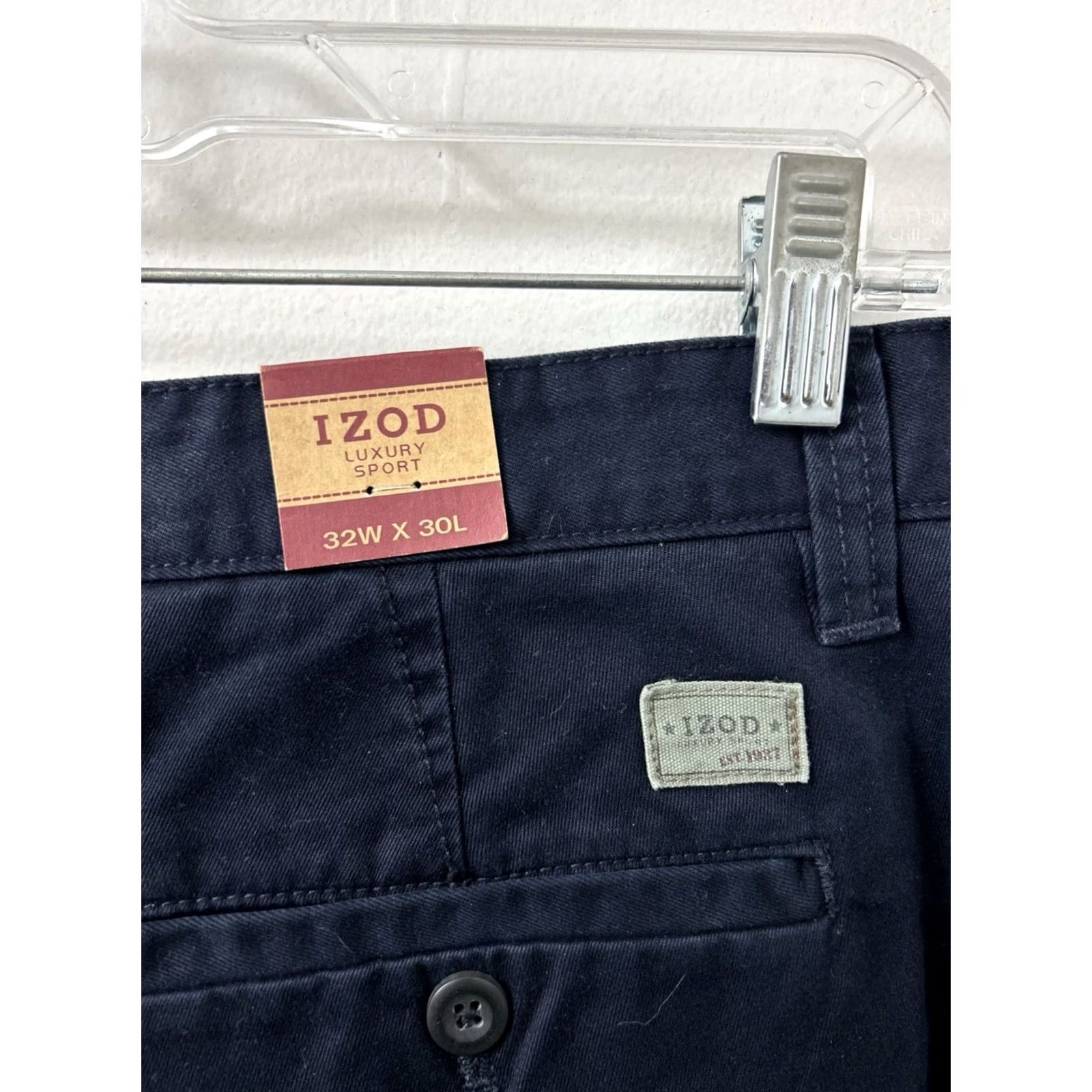 Izod VINTAGE was not in original title; IZOD Luxury Sport Officers Chinos Pants Mens 32x30 Navy Blue YKK NWT Size US 32 / EU 48 - 5 Thumbnail