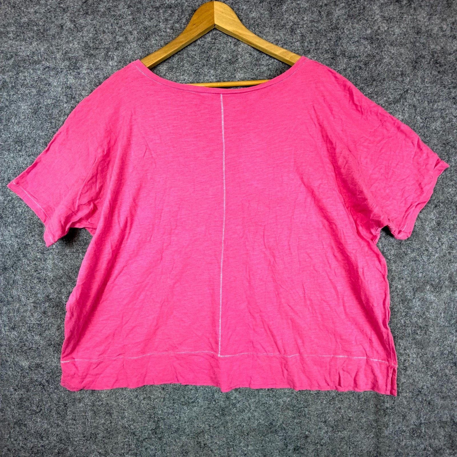 Eileen Fisher Eileen Fisher Organic Shirt Womens 1X Hot Pink Casual Basics Size XL / US 12-14 / IT 48-50 - 2 Thumbnail