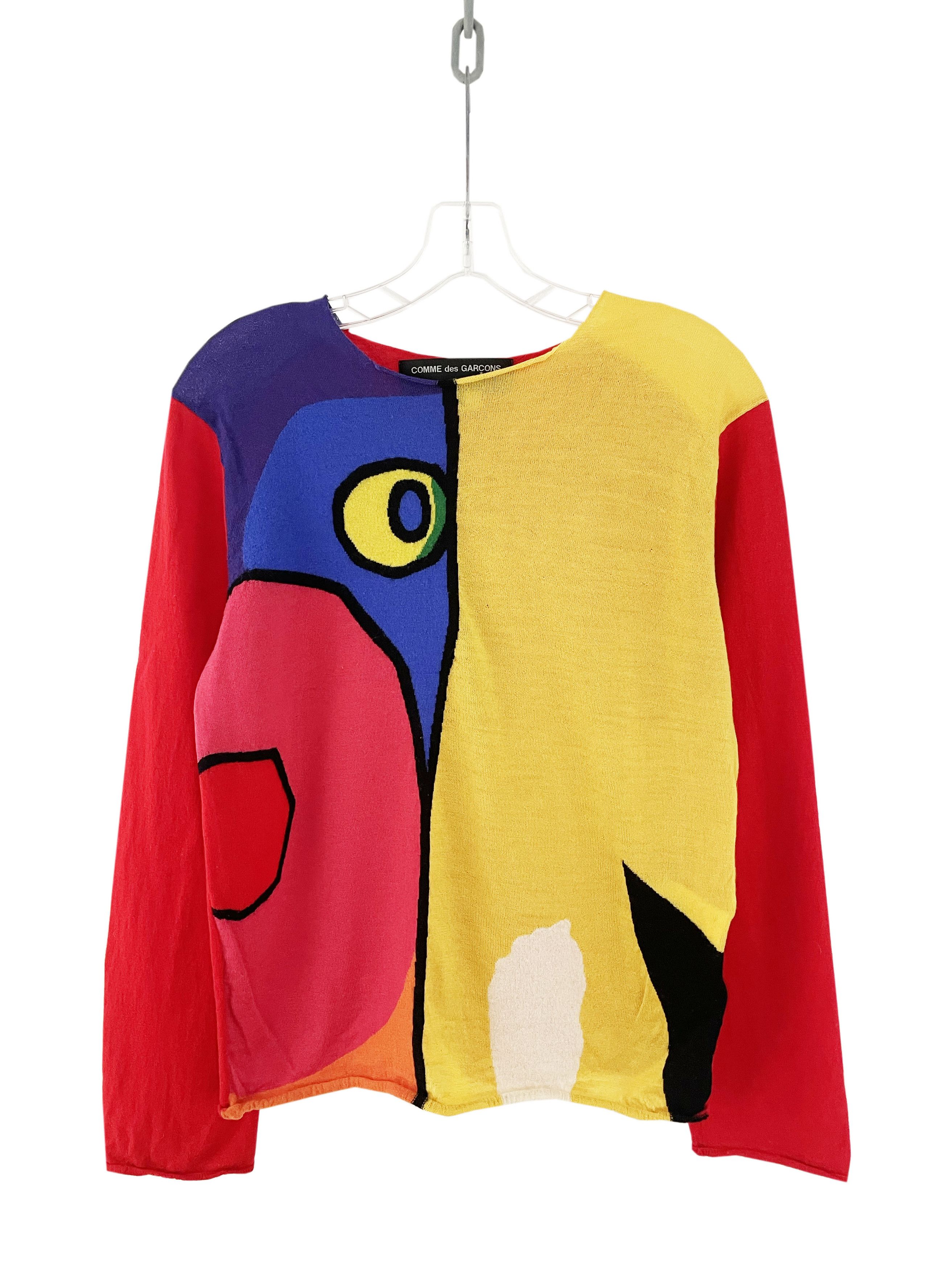 Comme des Garcons Homme Plus 2007 Abstract Face Sweater Size US S / EU 44-46 / 1 - 1 Thumbnail