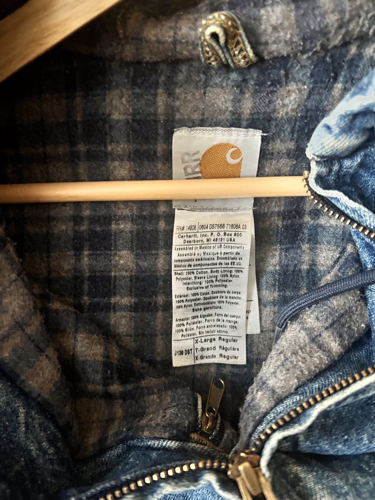 Carhartt Carhartt J139 DST Denim Flannel Lined Jacket Size US XL / EU 56 / 4 - 5 Thumbnail