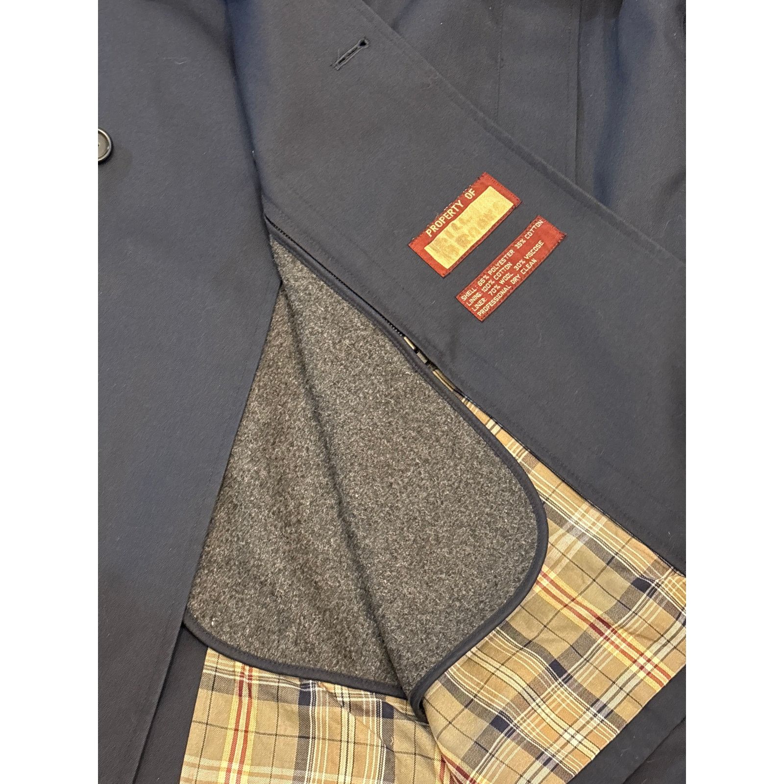 Nordstrom Vintage 80s Nordstrom Double Breasted Trench Coat Navy 46R Size US XL / EU 56 / 4 - 3 Thumbnail