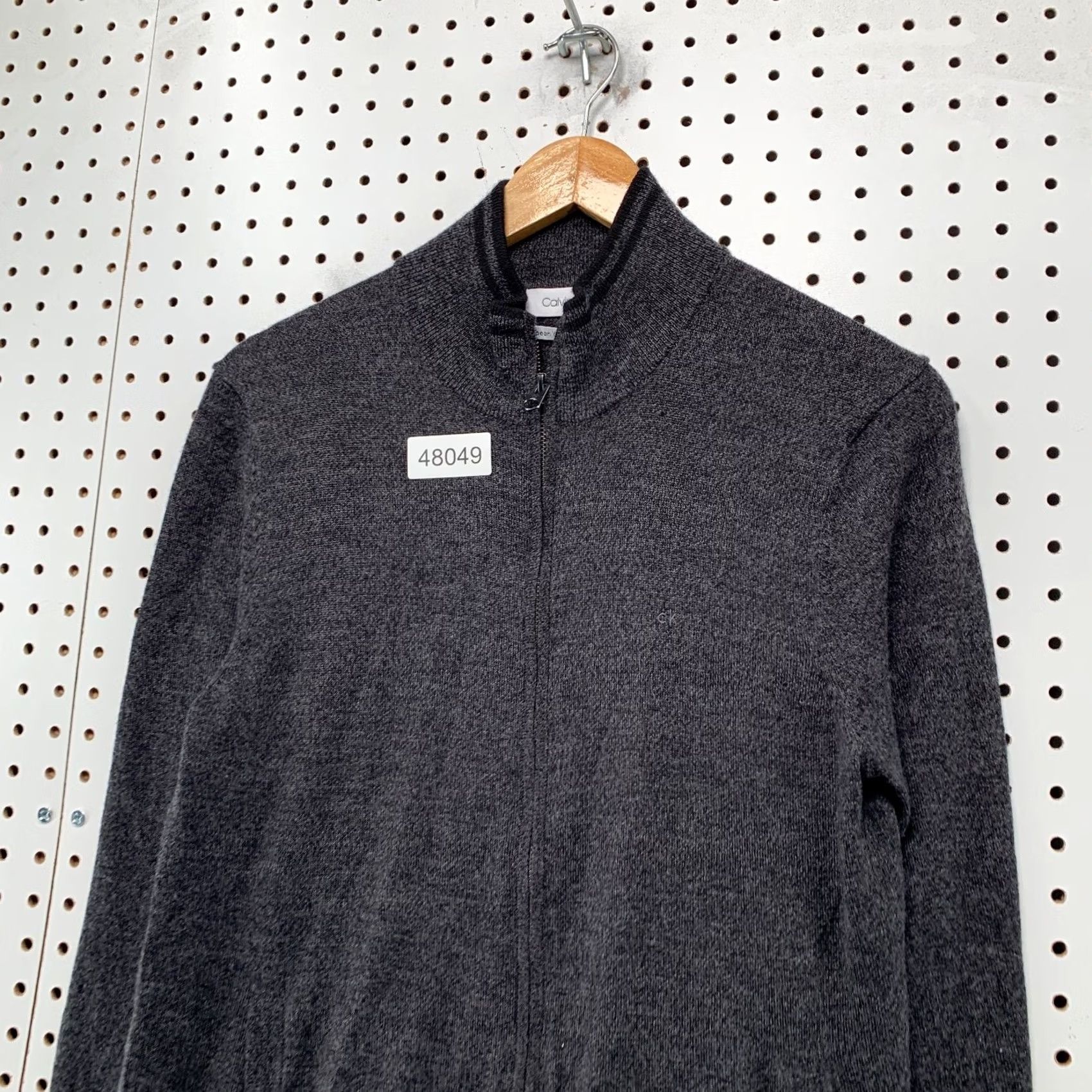 Calvin Klein Calvin Klein Merino Wool Sweater Jacket Mens M Gray Mock Neck Cardigan Size US M / EU 48-50 / 2 - 6 Thumbnail