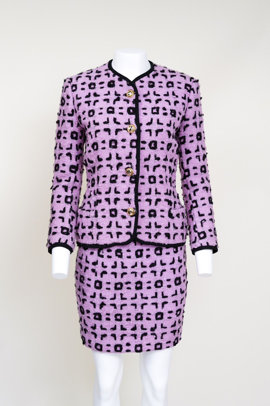 Versace Gianni Versace Atelier Purple Boucle Wool Two-Piece Suit Size M / US 6-8 / IT 42-44 - 2 Thumbnail
