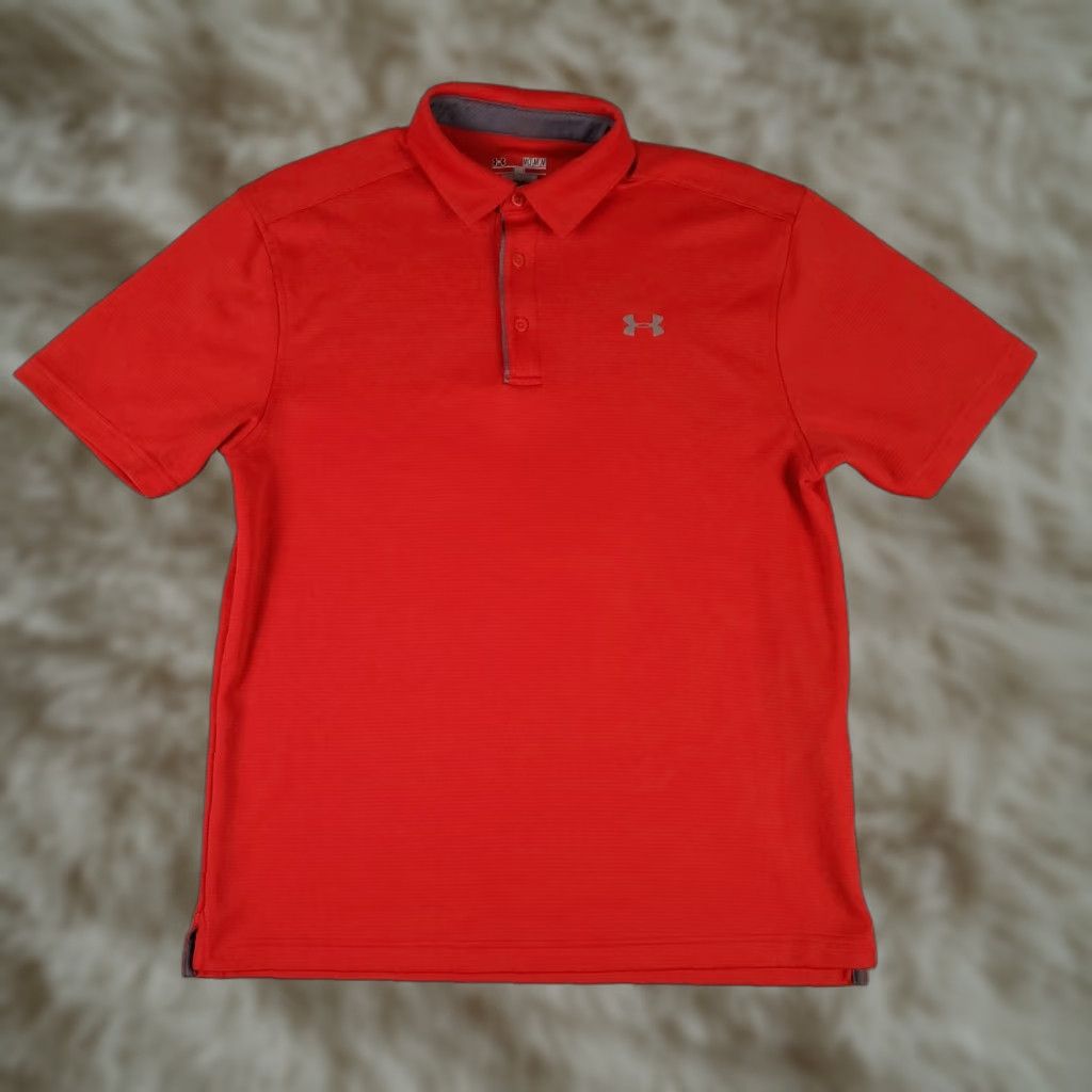 Under Armour Under Armour Polo Shirt Mens Medium Red Golf Casual Short Sleeve Size US M / EU 48-50 / 2 - 1 Thumbnail