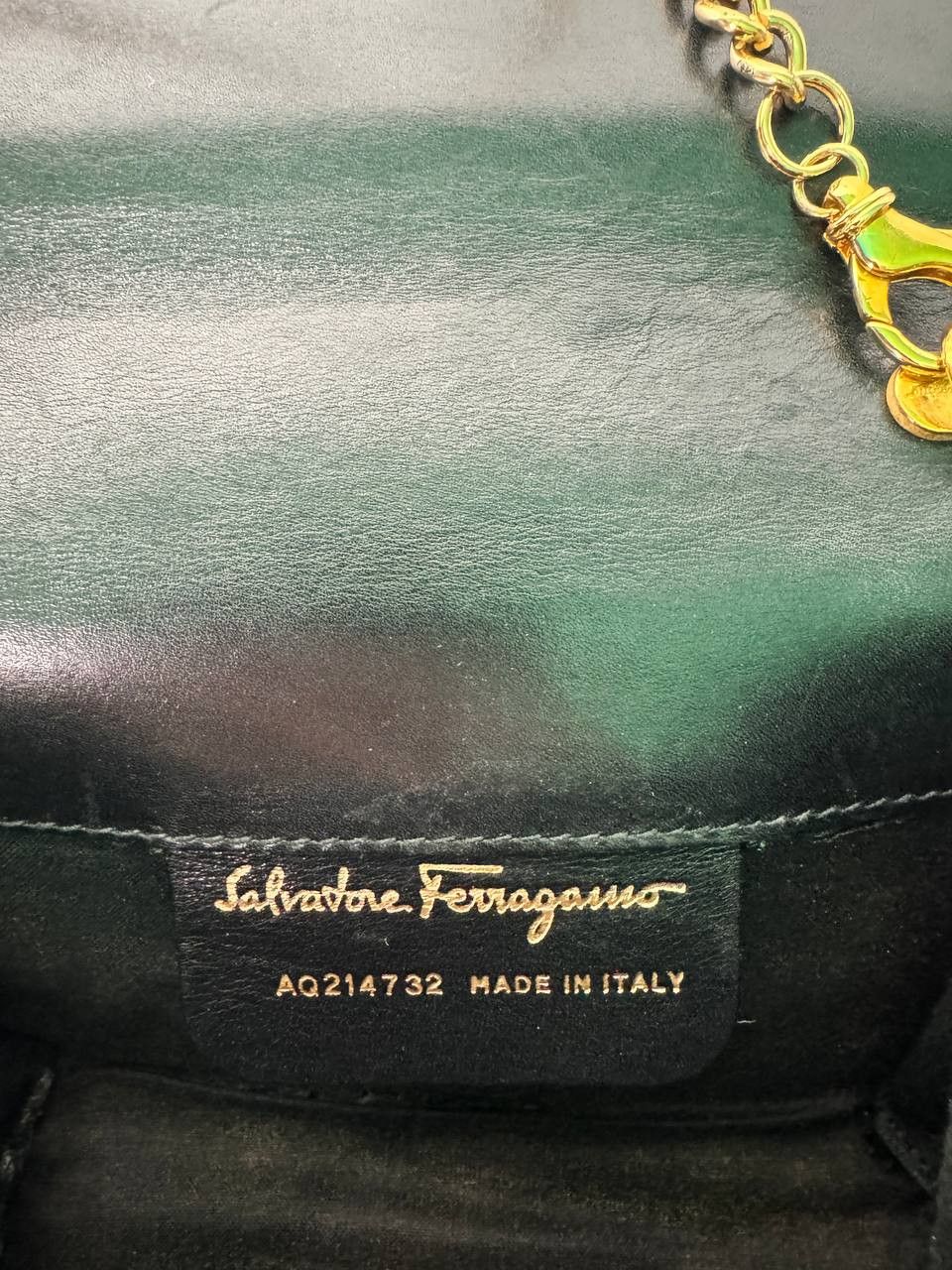 Salvatore Ferragamo Salvatore Ferragamo Logo Leather Gold Chain Bag AQ214732 Size ONE SIZE - 9 Thumbnail