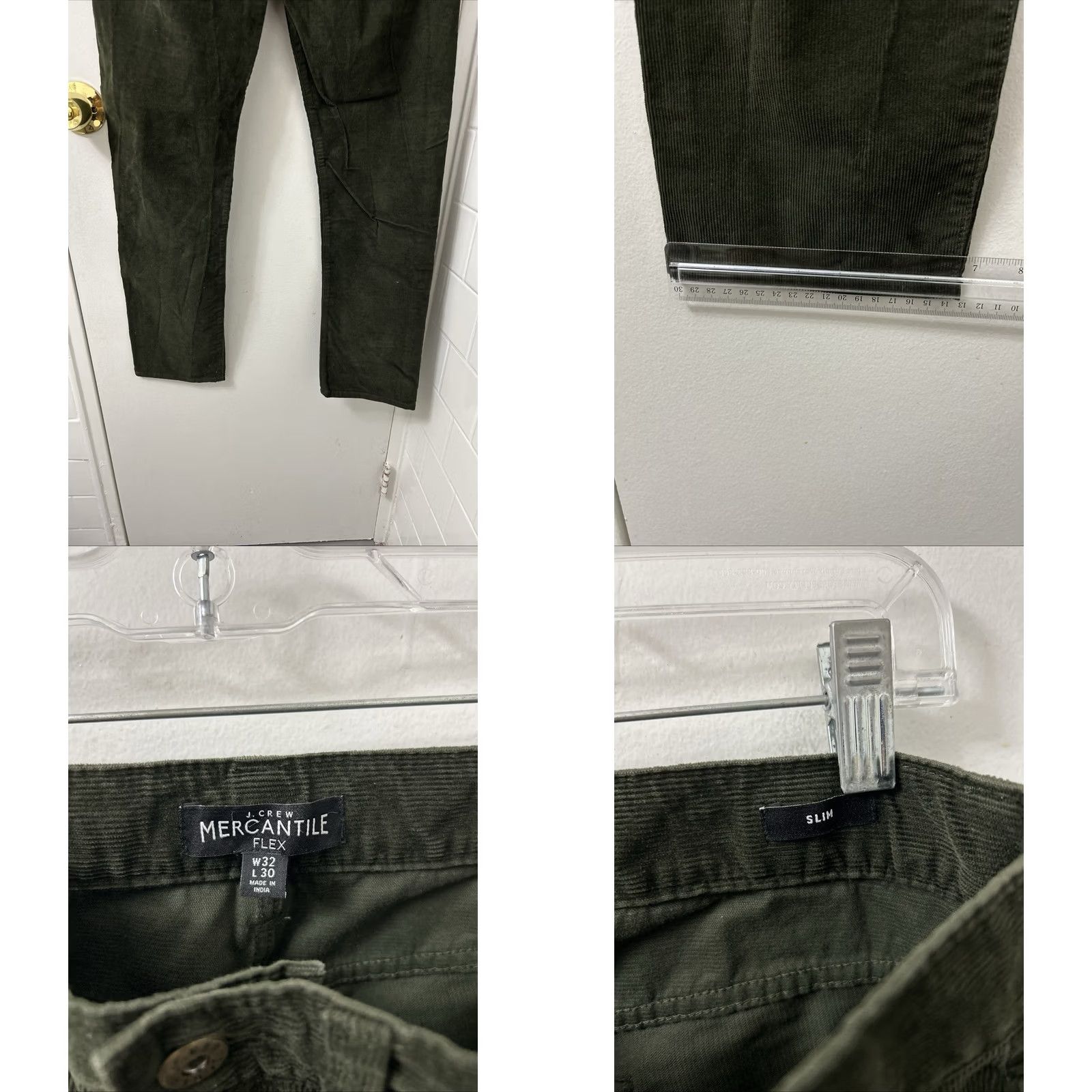 Olive J.Crew Mercantile Flex Corduroy Pants Slim Fit 32x30 Olive Green Mens Size US 32 / EU 48 - 8 Thumbnail