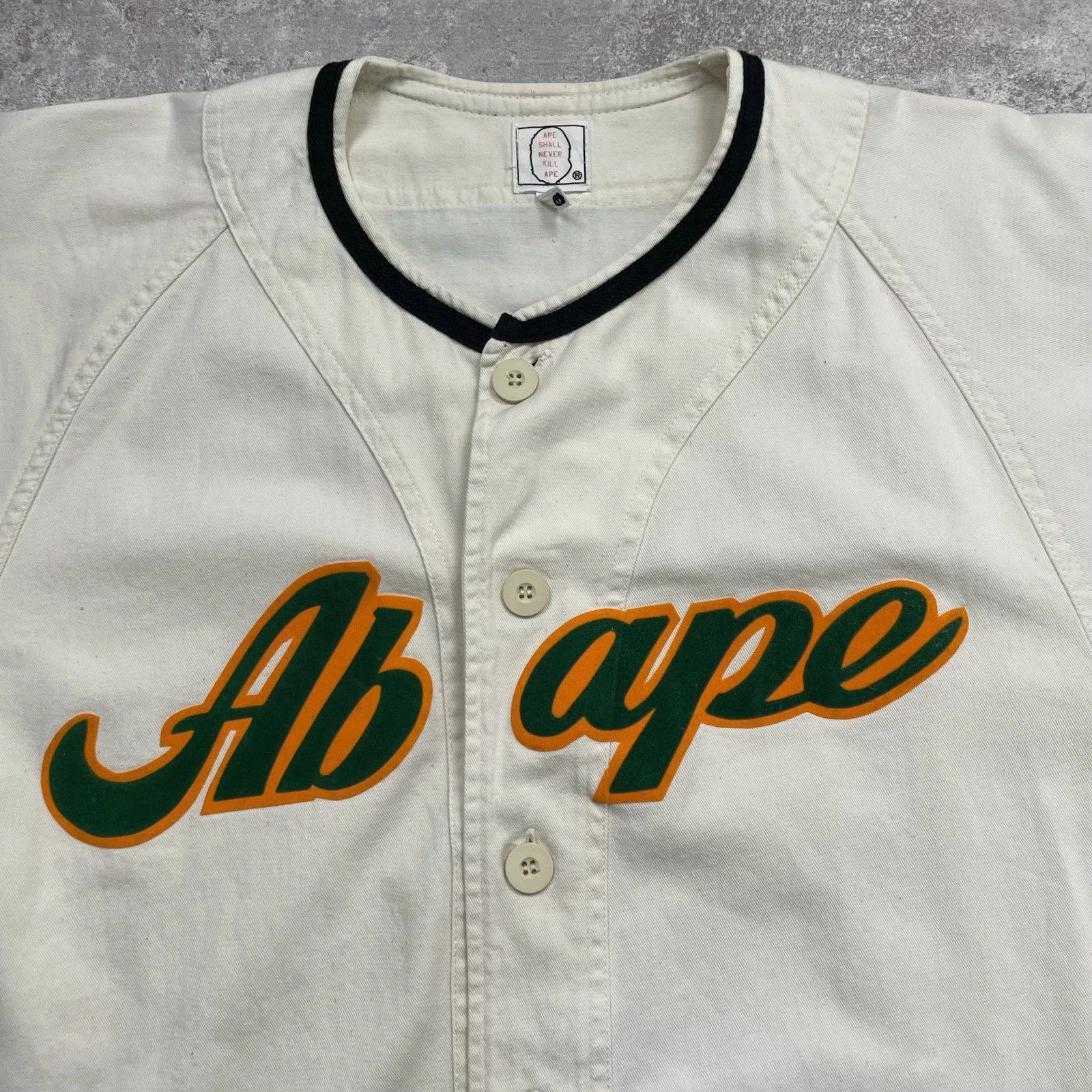 Bape × Vintage RARE BAPE A BATHING APE BASEBALL JERSEY SIZE M MADE IN JAPAN Size US M / EU 48-50 / 2 - 2 Thumbnail