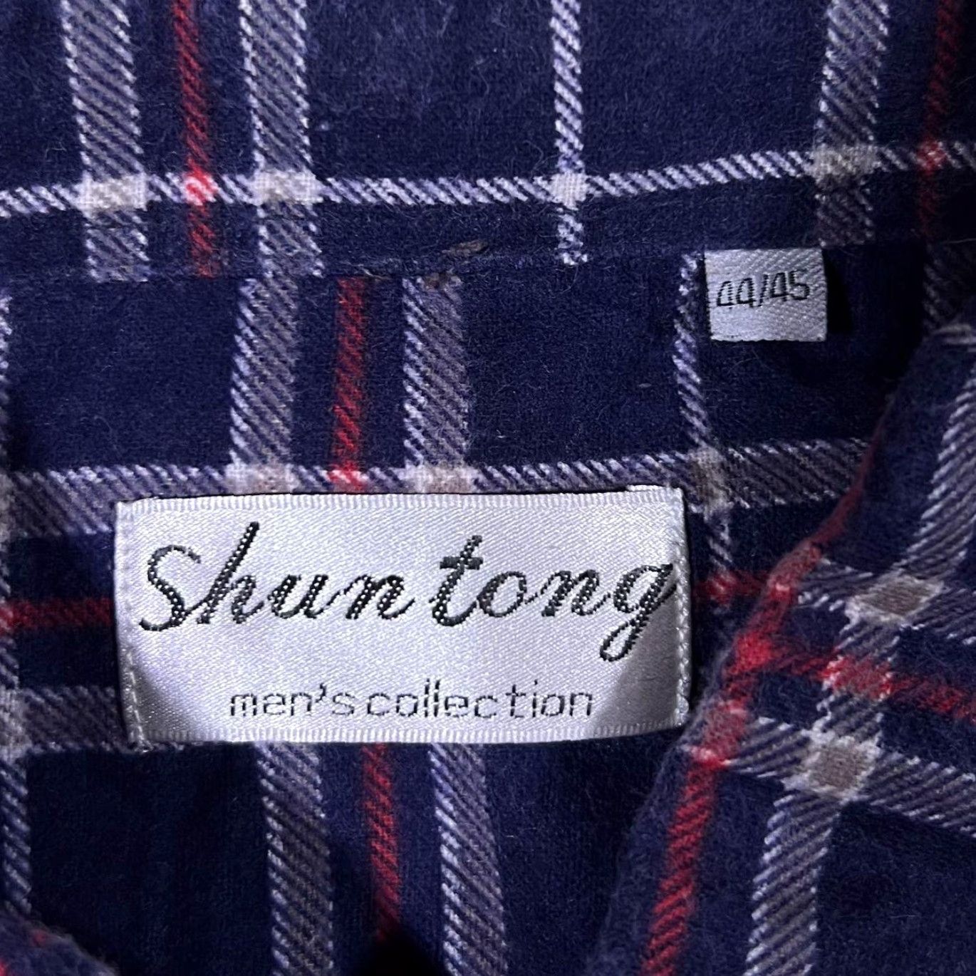 Vintage VINTAGE Shuntong Navy Blue Plaid Check Long Sleeve Cotton Flannel Shirt 44/45 XL Size US XL / EU 56 / 4 - 4 Thumbnail