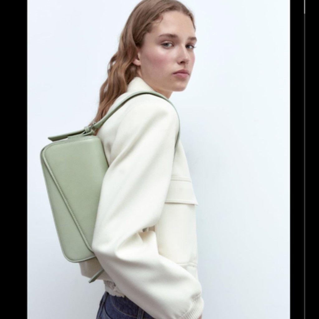 Zara 💚 Stylish Geometric Flap Shoulder Bag Size ONE SIZE - 3 Thumbnail