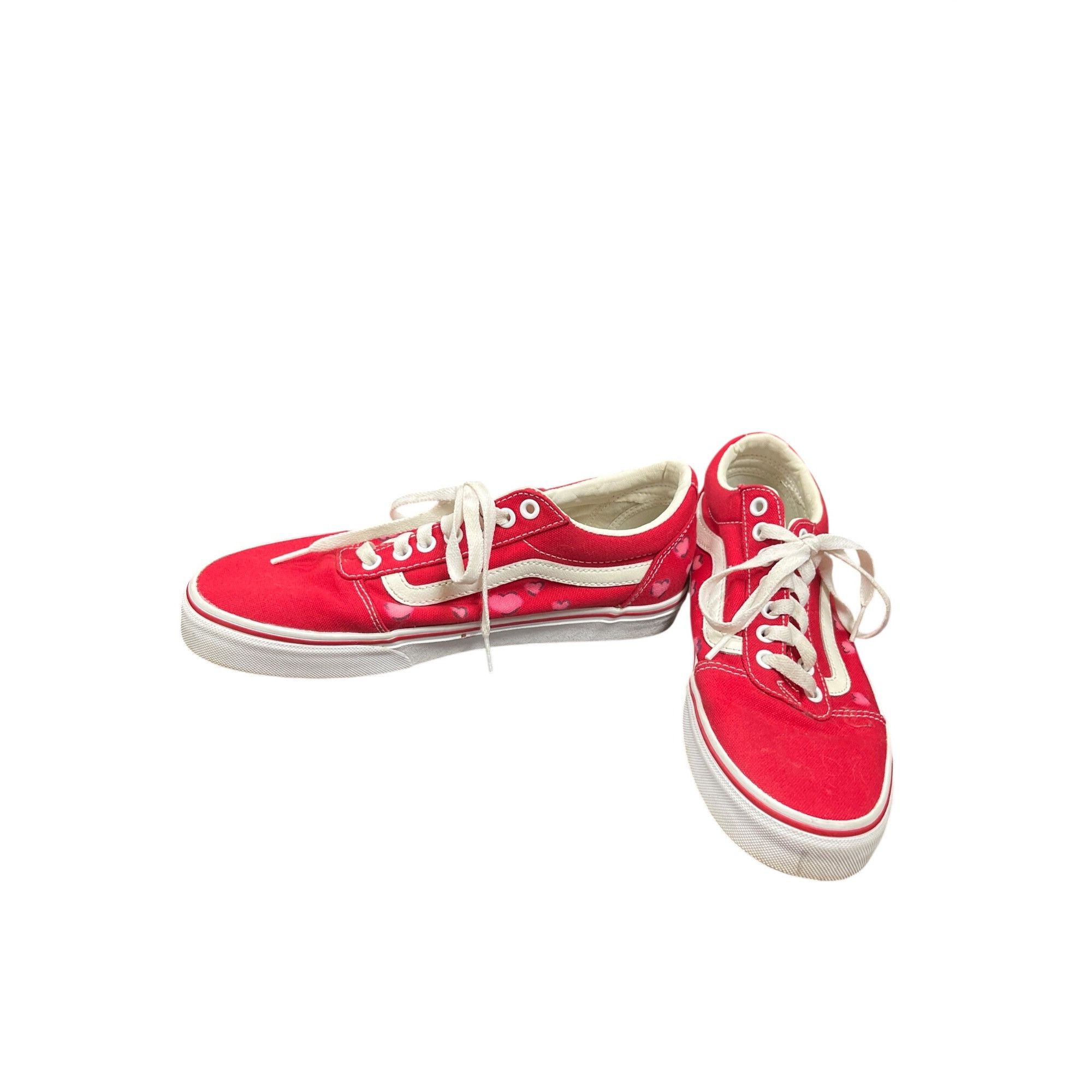 Vans Vans Off The Walls mens red heart graph low top sneakers sz Size US 8.5 / EU 41-42 - 2 Thumbnail