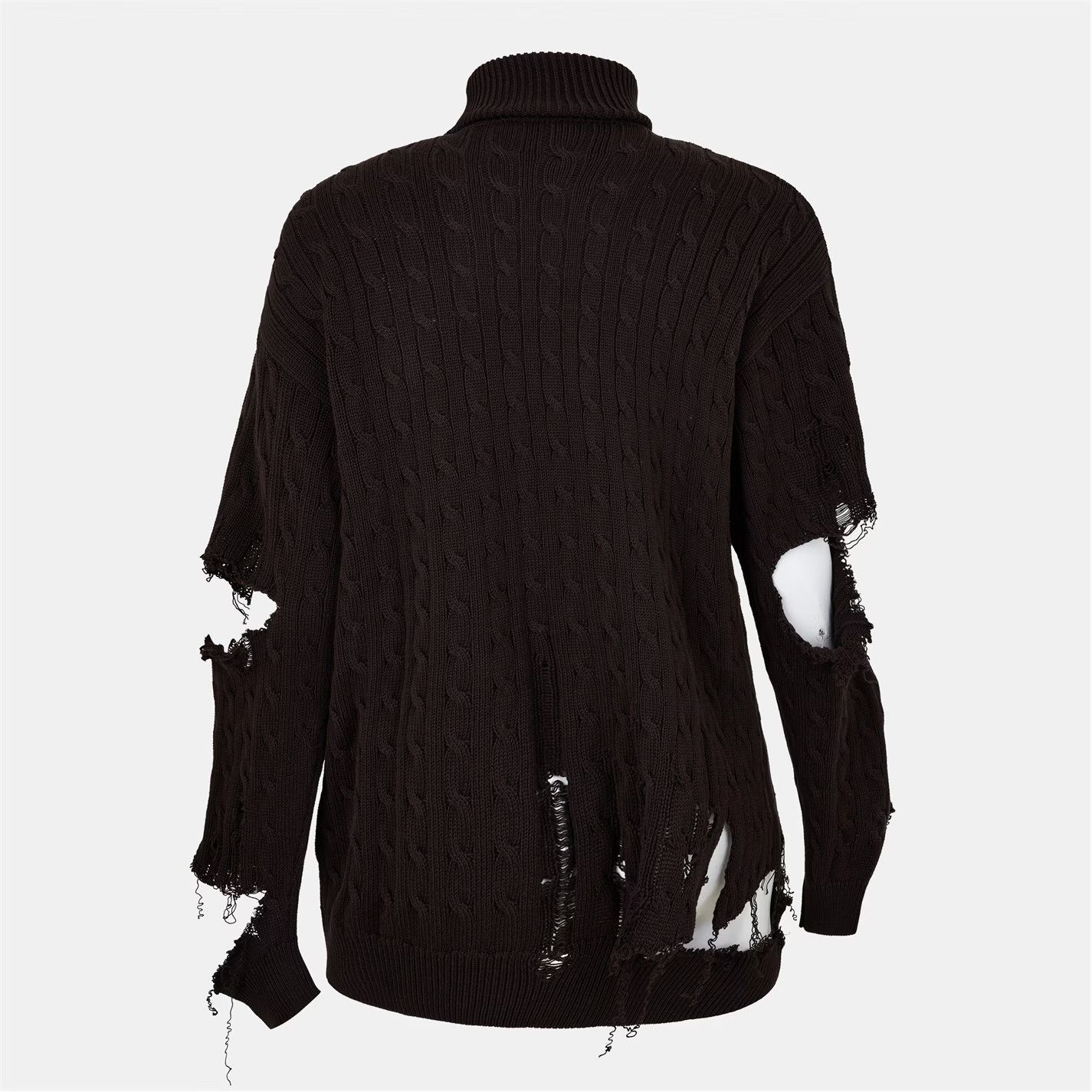 Balenciaga o1g2r1mq0226 Extreme Distressed Crest Jumper In Brown Size US XS / EU 42 / 0 - 2 Thumbnail