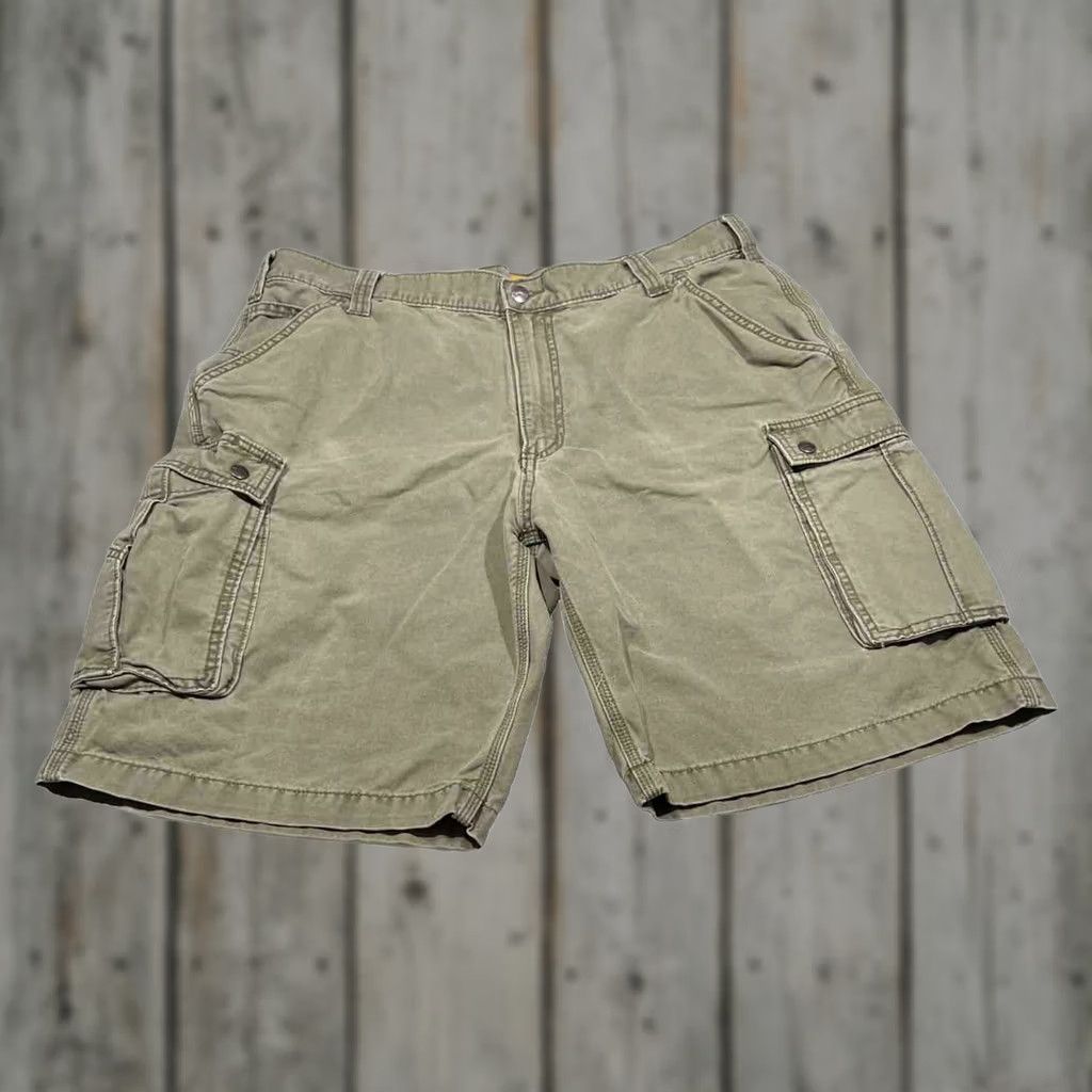 Carhartt Carhartt Mens Cargo Shorts - Green Canvas Workwear Size US 40 / EU 56 - 1 Thumbnail