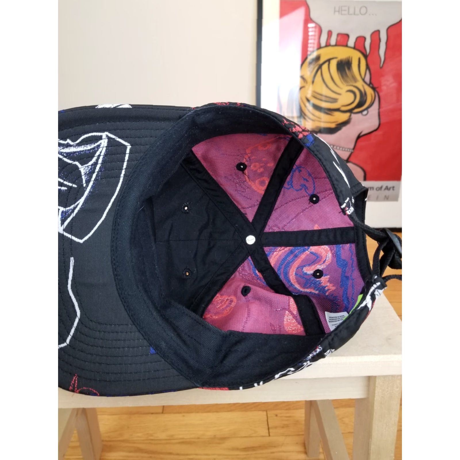 Obey VINTAGE Nike Graffiti Style Black Hat Cap Baseball Cap Men One Size Black Size ONE SIZE - 5 Thumbnail