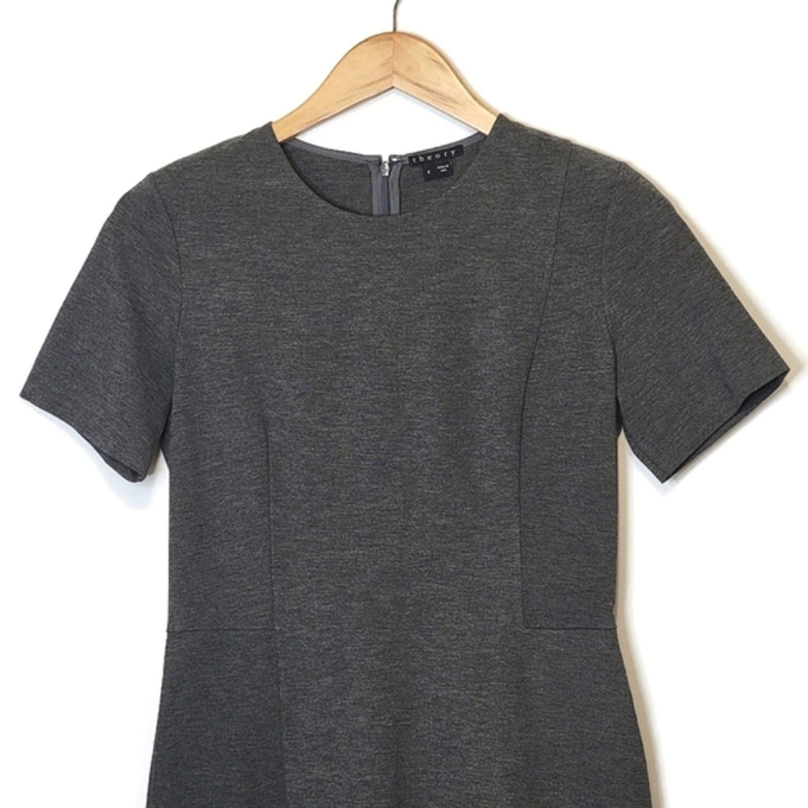 Theory Theory Gray Ponte Sheath Dress Minimalist Tailored XS Size 6 Size M / US 6-8 / IT 42-44 - 3 Thumbnail