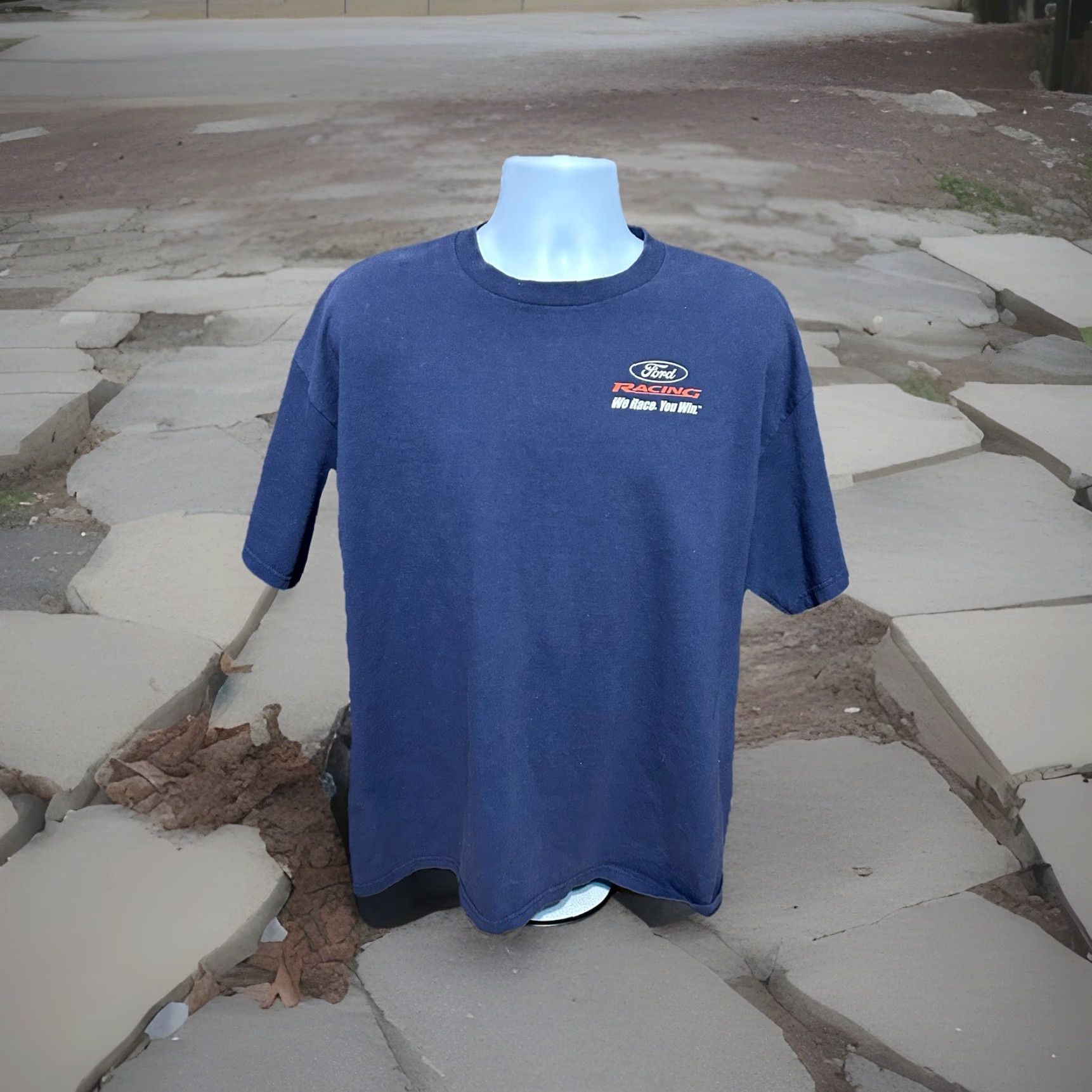 Delta VINTAGE Delta Pro Weight Ford Racing Fusion 06 Shirt Men XL Navy Blue Short Sleeve Crew Neck Graphics Logo 2000s Mens TX Size US XL / EU 56 / 4 - 7 Thumbnail