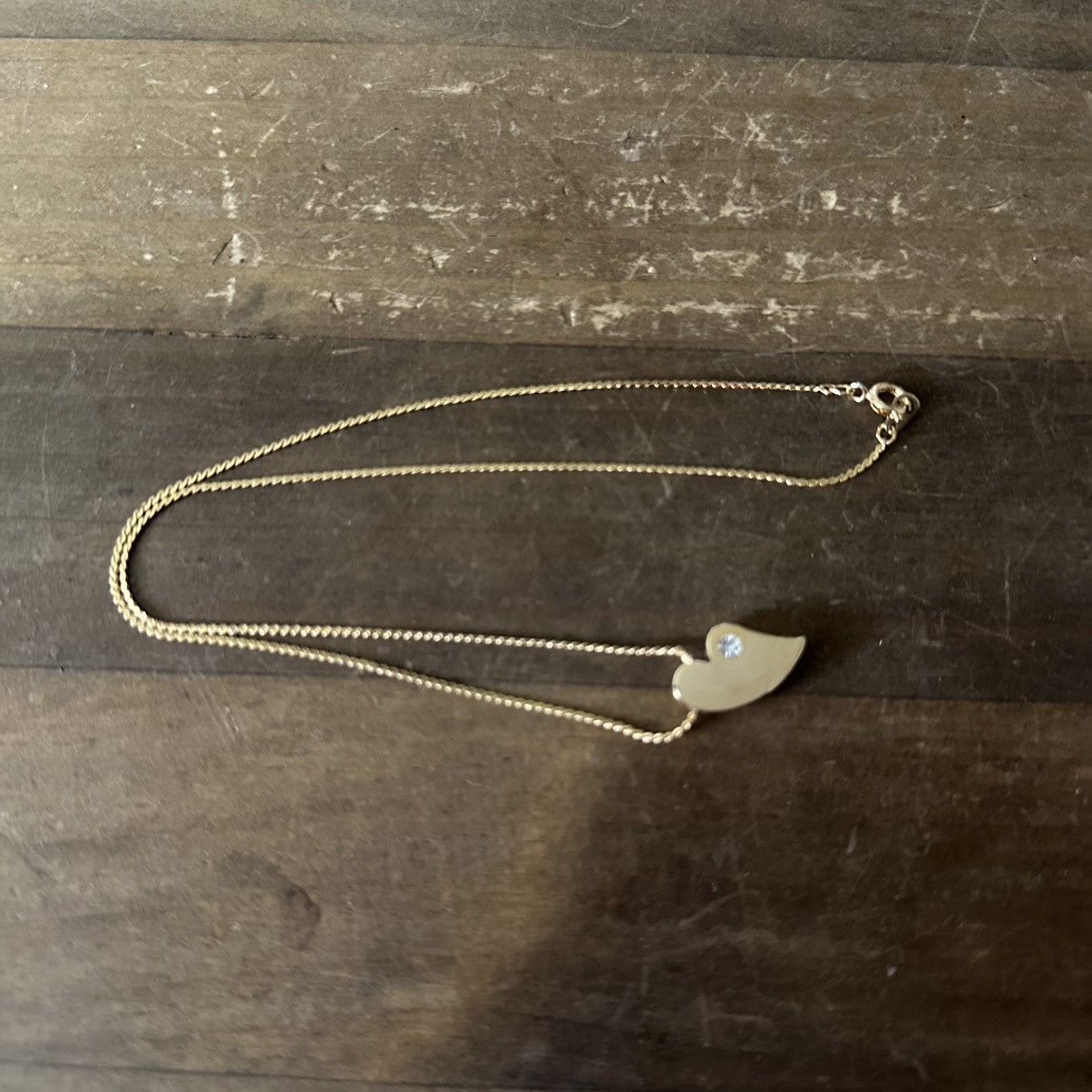 Vintage Vintage gold tone curved heart pendant necklace Size ONE SIZE - 2 Thumbnail