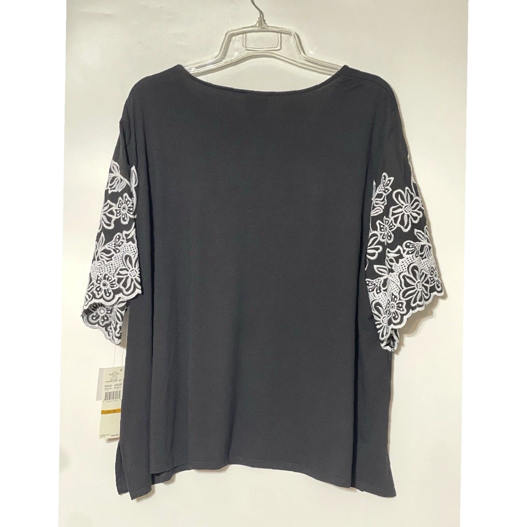 Vintage VINTAGE Ruby Road Womens Plus Size 3X Knit Top Embroidered Floral Sleeves Dark Fairy Blouse Bohemian Flower Hippie Retro Womens Size XXL / US 16-18 / IT 52-54 - 2 Thumbnail