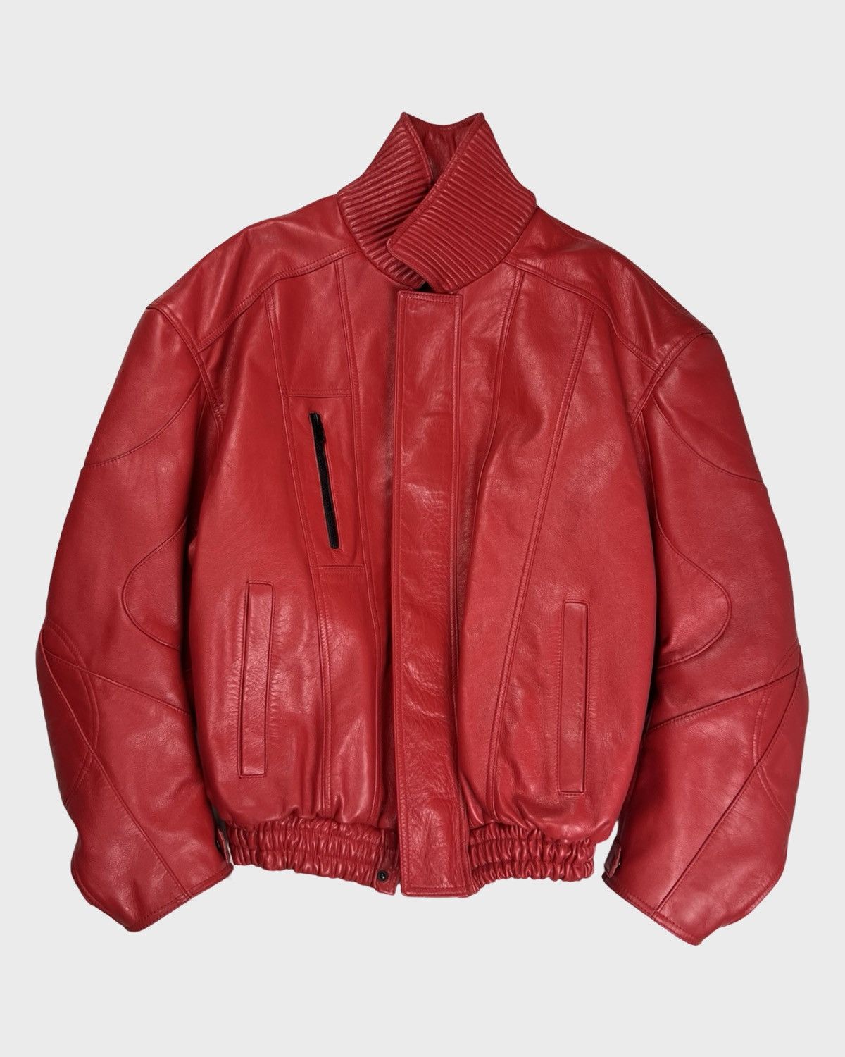 Balenciaga BALENCIAGA SS19 RUNWAY RED AKIRA LEATHER JACKET SZ:32
