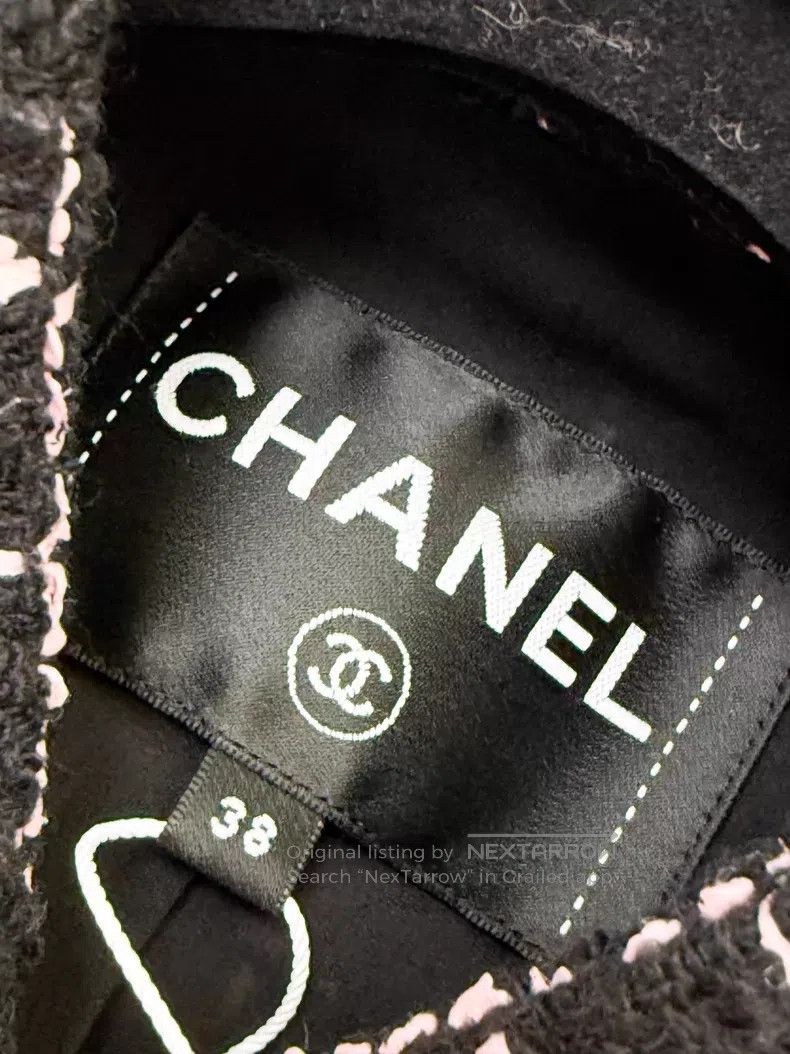 Chanel Chanel Pink plaid flower glazed buckle tweed long-sleeved Size XS / US 0-2 / IT 36-38 - 6 Thumbnail