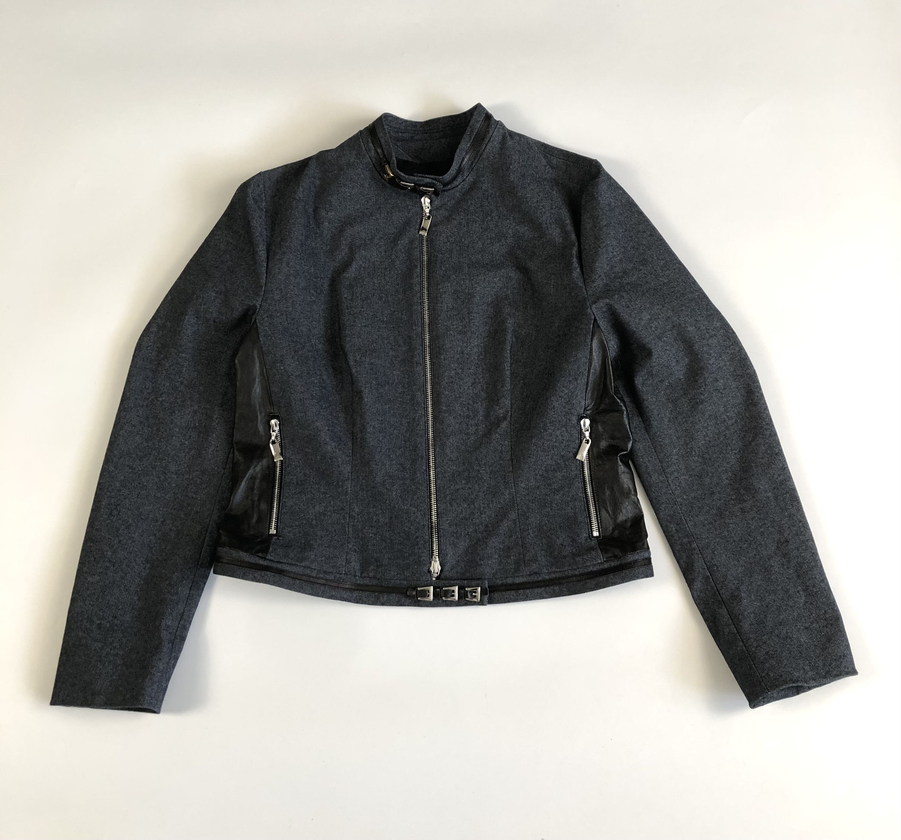 Other Guy Fulop Denim with Leather Stripes Jacket Size L / US 10 / IT 46 - 1 Thumbnail