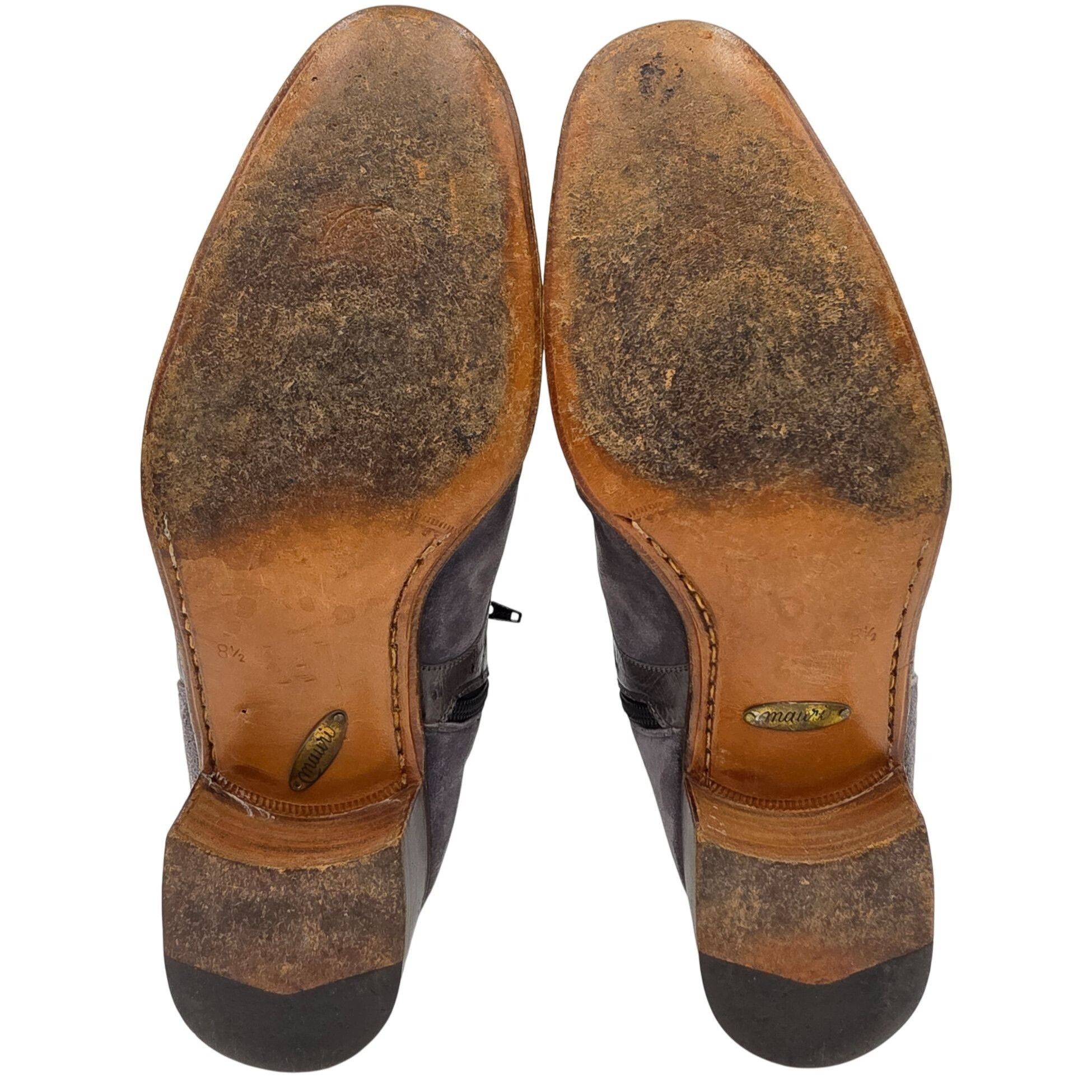 Mauri Vintage Mauri Exotic Ostrich and Suede Gray Dress Shoes Mens Size US 8.5 / EU 41-42 - 4 Thumbnail
