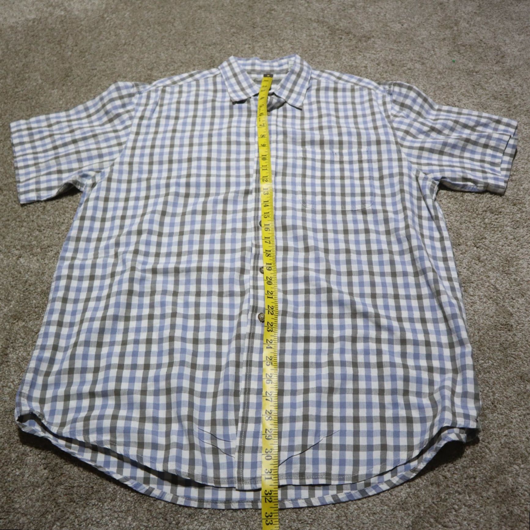 Vintage Fieldmaster Shirt Blue Large L 100% Cotton Plaid Button-Down Short Sleeve Mens Size US L / EU 52-54 / 3 - 5 Thumbnail