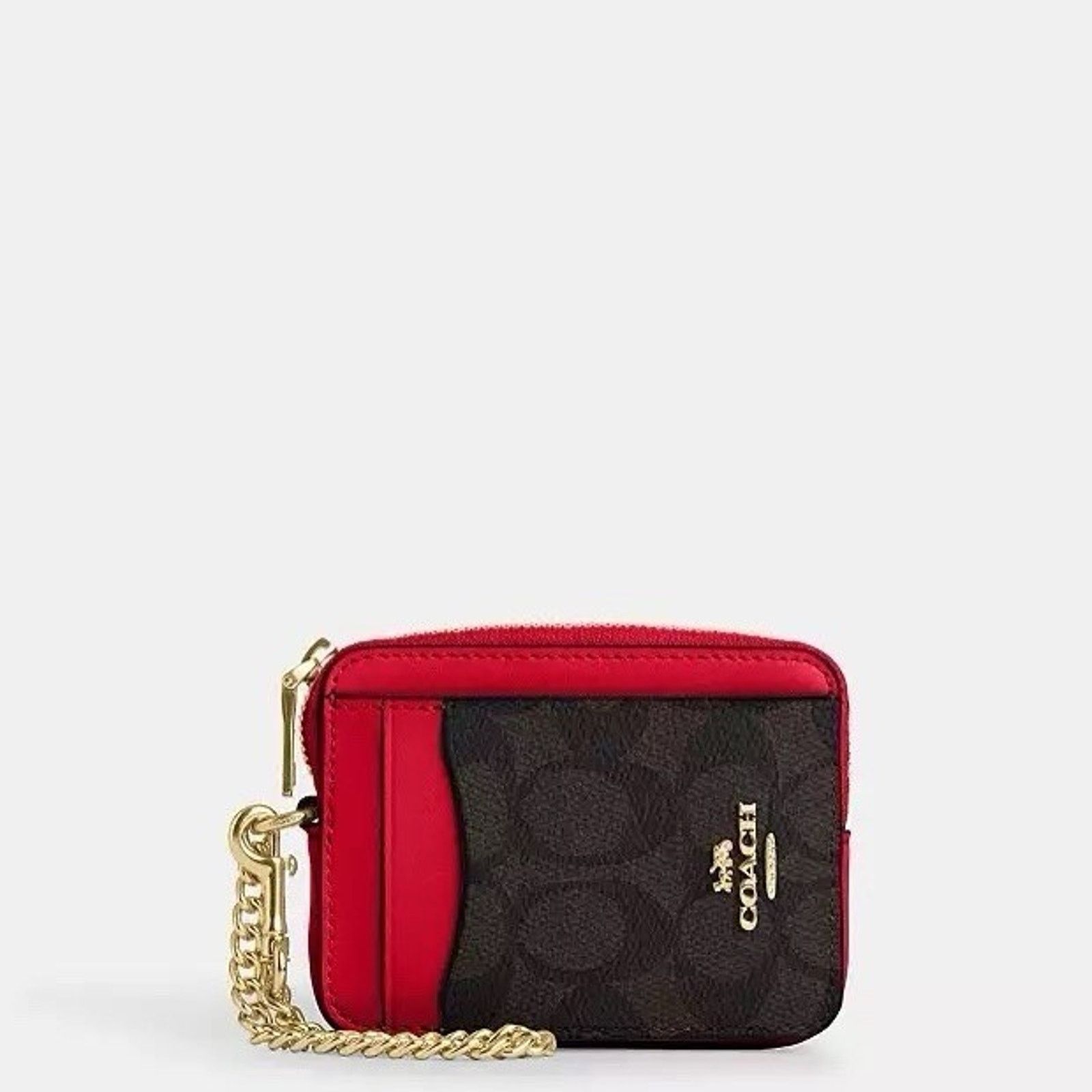 Coach NWT Coach CW883 Zip Card Case Signature Canvas Powder Pink Size ONE SIZE - 7 Thumbnail