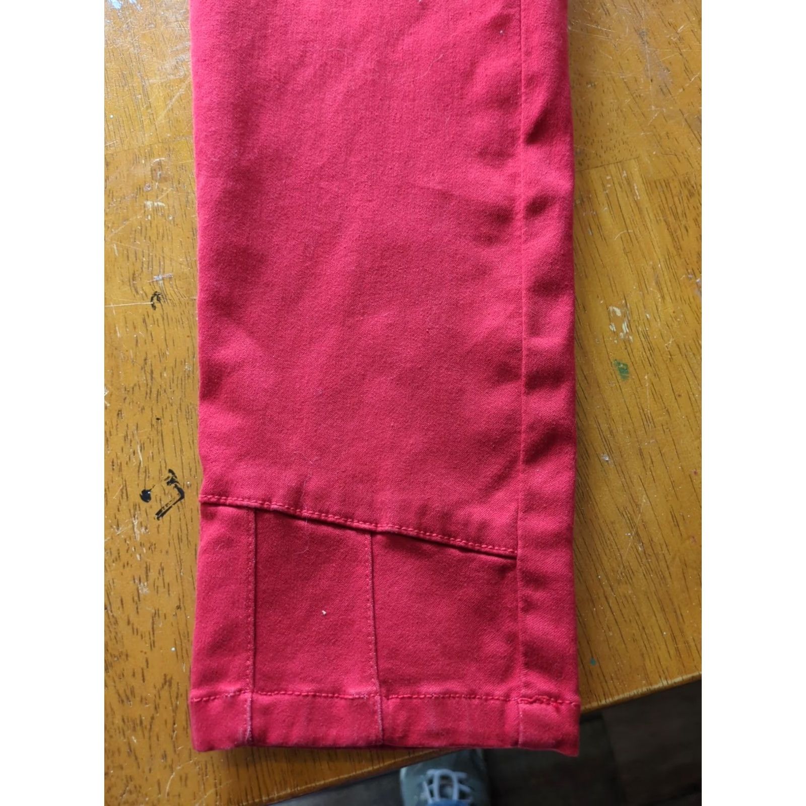 Vintage CHNT Red Overalls Jeans Women 12 Slim Stretch Pockets Button Zip Inseam 26 Latin Club Sexy Size 34" / US 12 / IT 48 - 2 Thumbnail