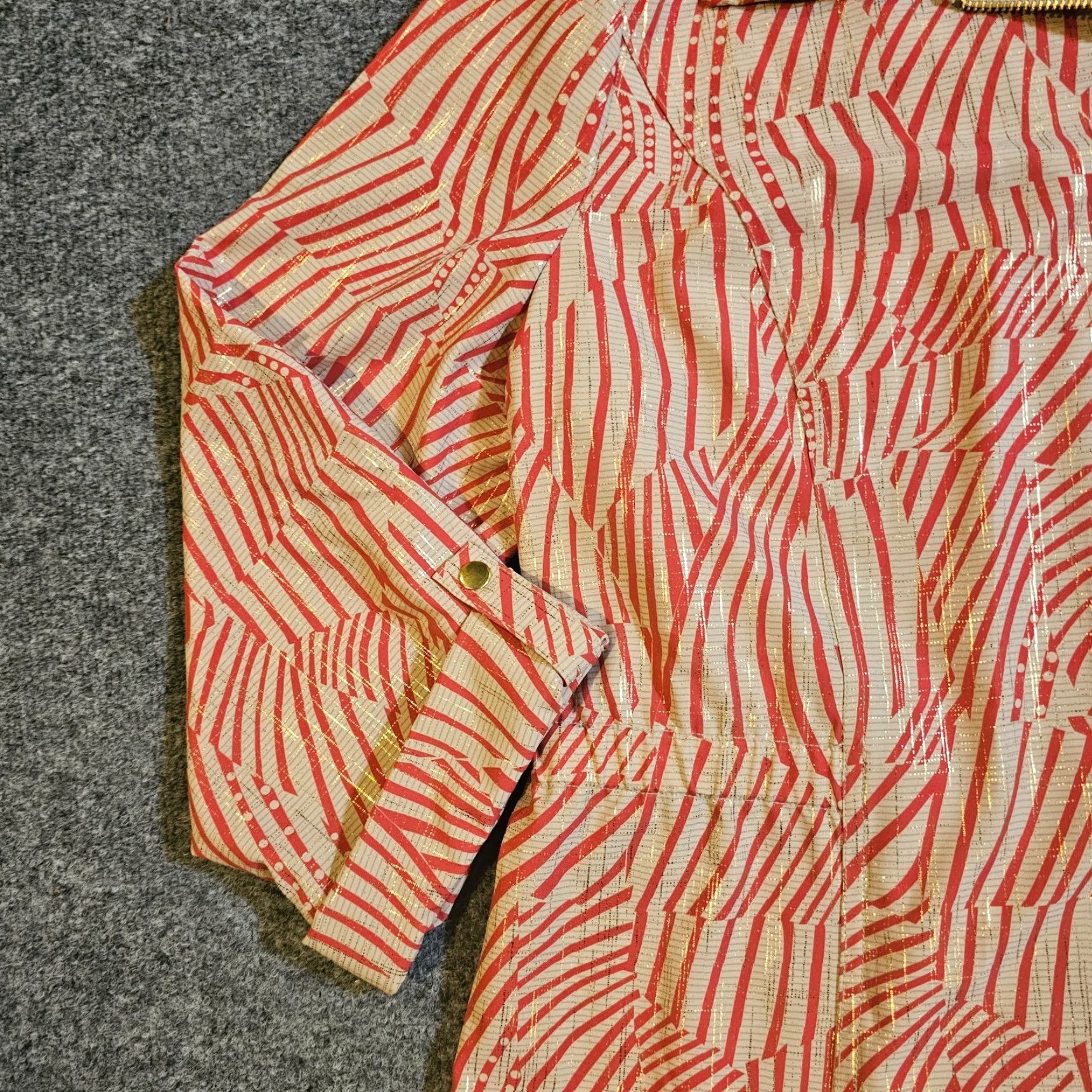 Vintage Chicos Zenergy Jacket Womens XL Red Gold Full Zip 3/4 Sleeve Casual Golf Jacket Women XL Red Gold Full Zip 3/4 Sleeve Casual Golf Size XL / US 12-14 / IT 48-50 - 4 Thumbnail