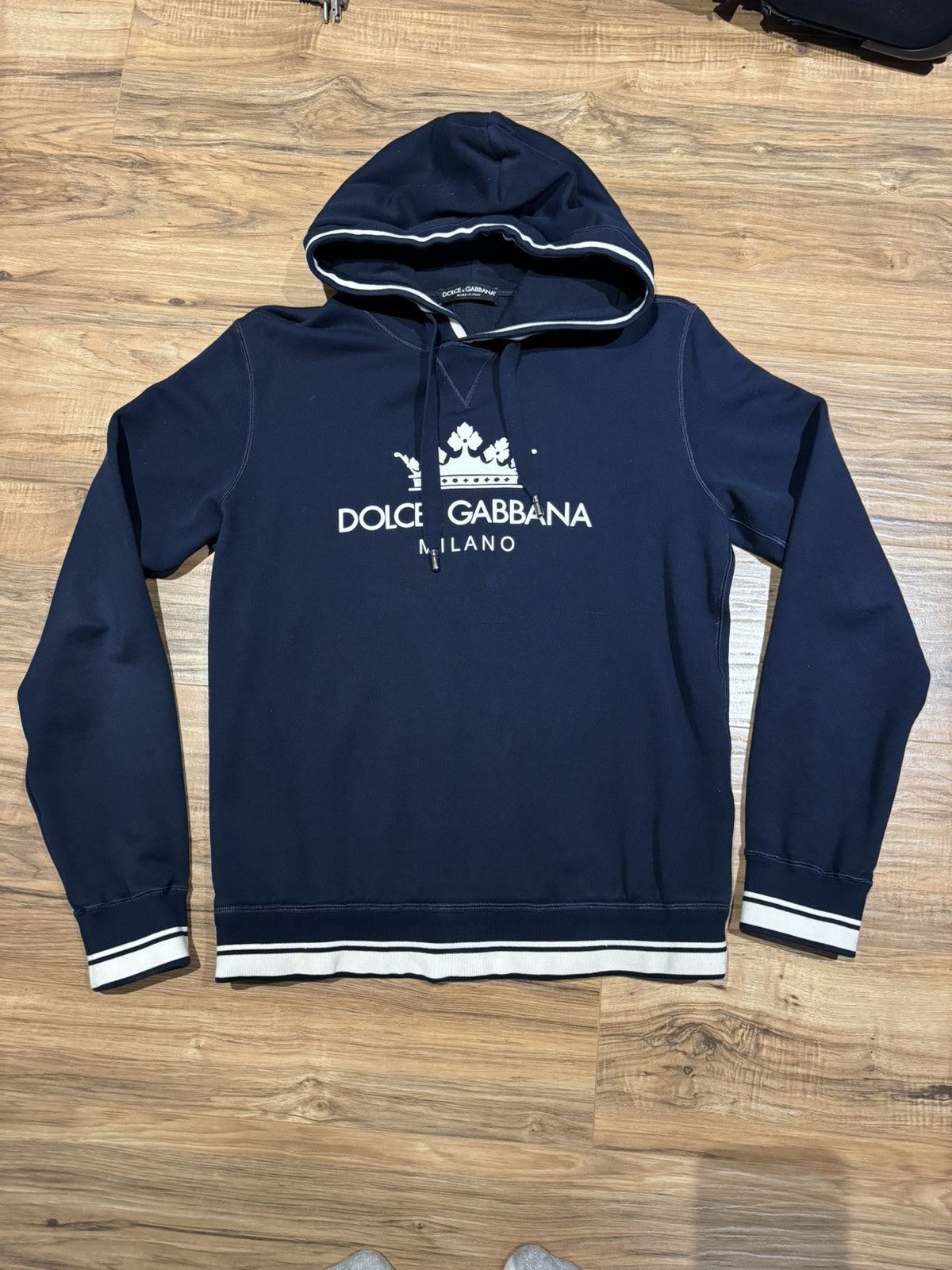 DOLCE & GABBANA ネイビー フルジップパーカー Dolce & Gabbana zip-up Cotton Hoodie | Blue | FARFETCH