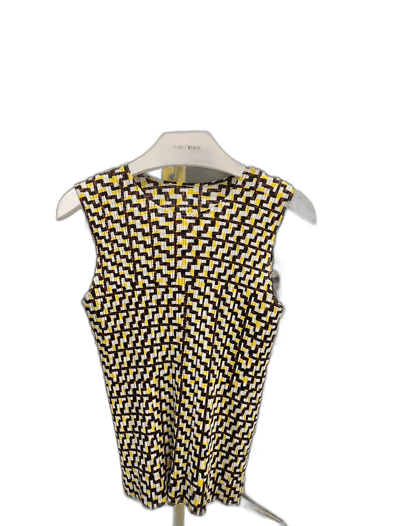 Issey Miyake Sleeveless Vest Mosaic Design-yf