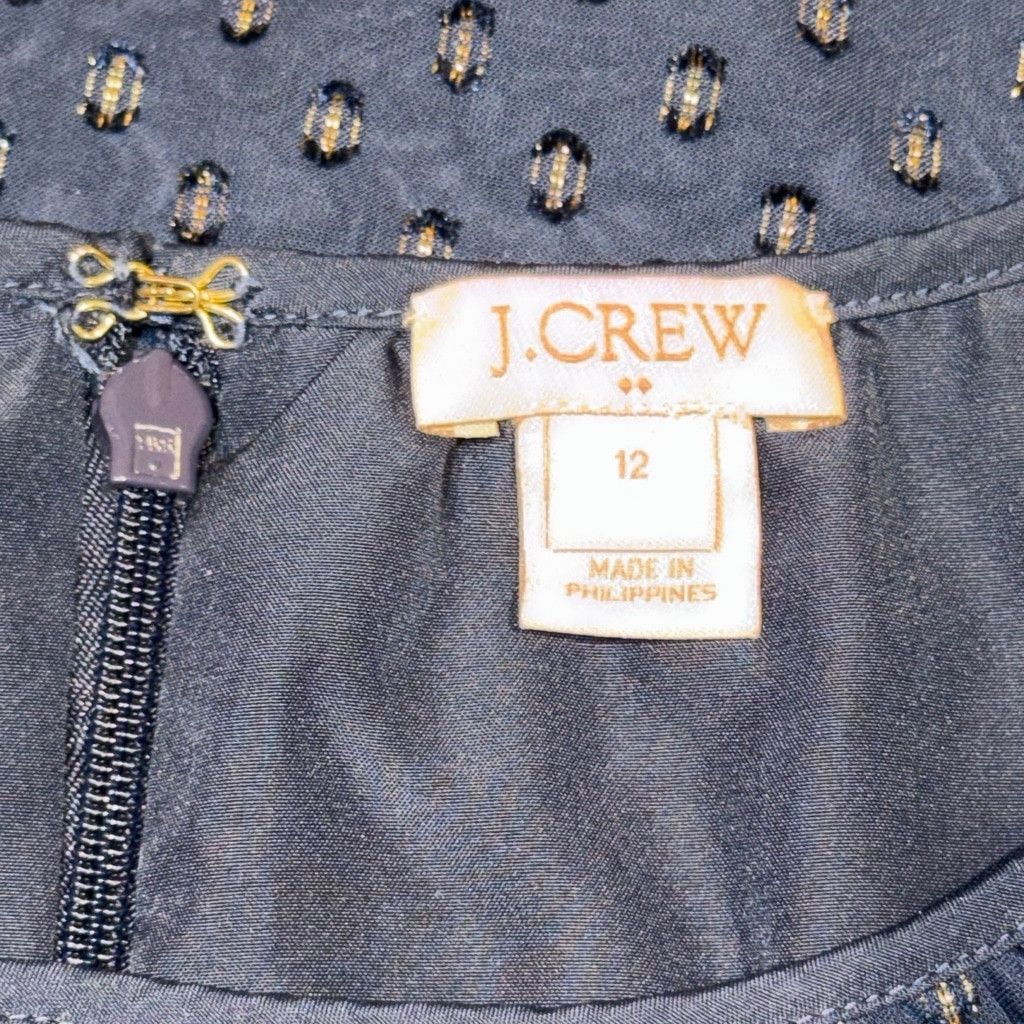 J.Crew J.Crew Navy Swiss Dot Fit Flare Dress12 Neck Sleevless Lined Size XL / US 12-14 / IT 48-50 - 7 Thumbnail