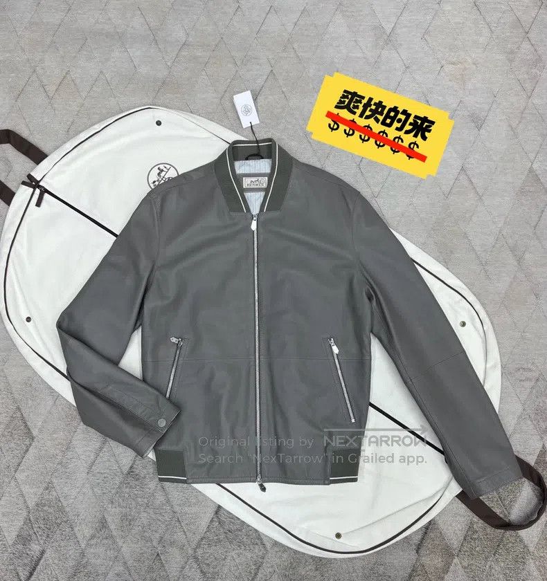 Hermes Hermes Spring-Summer Elephant Gray Lamb Leather Baseball J Size US S / EU 44-46 / 1 - 1 Thumbnail