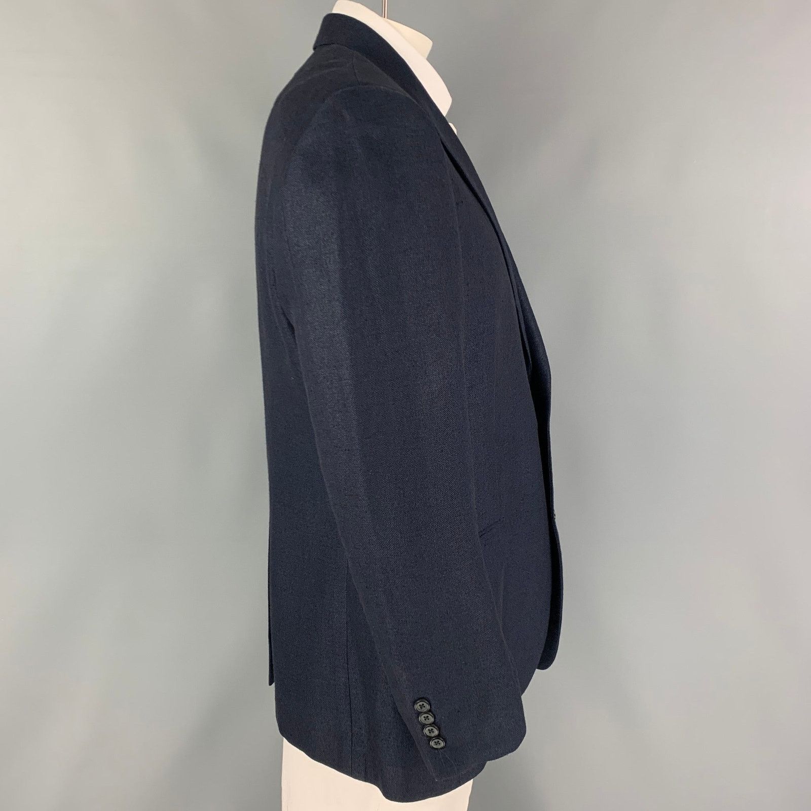 Brooks Brothers Size 48 Long Navy Silk Blend Single Breasted Sport Coat Size 48R - 2 Thumbnail