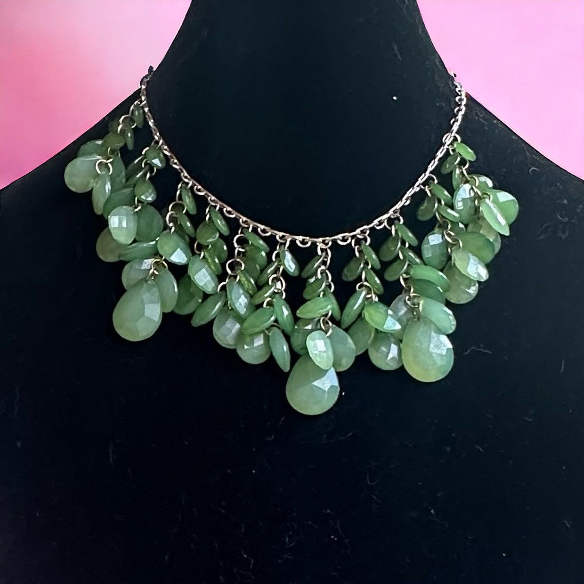 Other Green faceted teardrop shaker necklace Size ONE SIZE - 1 Thumbnail