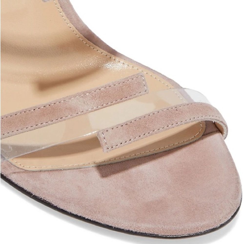 Sergio Rossi Sergio Rossi Karen Sandals Nude Suede & PVC Ankle Tie EU 41 Size US 11 / IT 41 - 5 Thumbnail