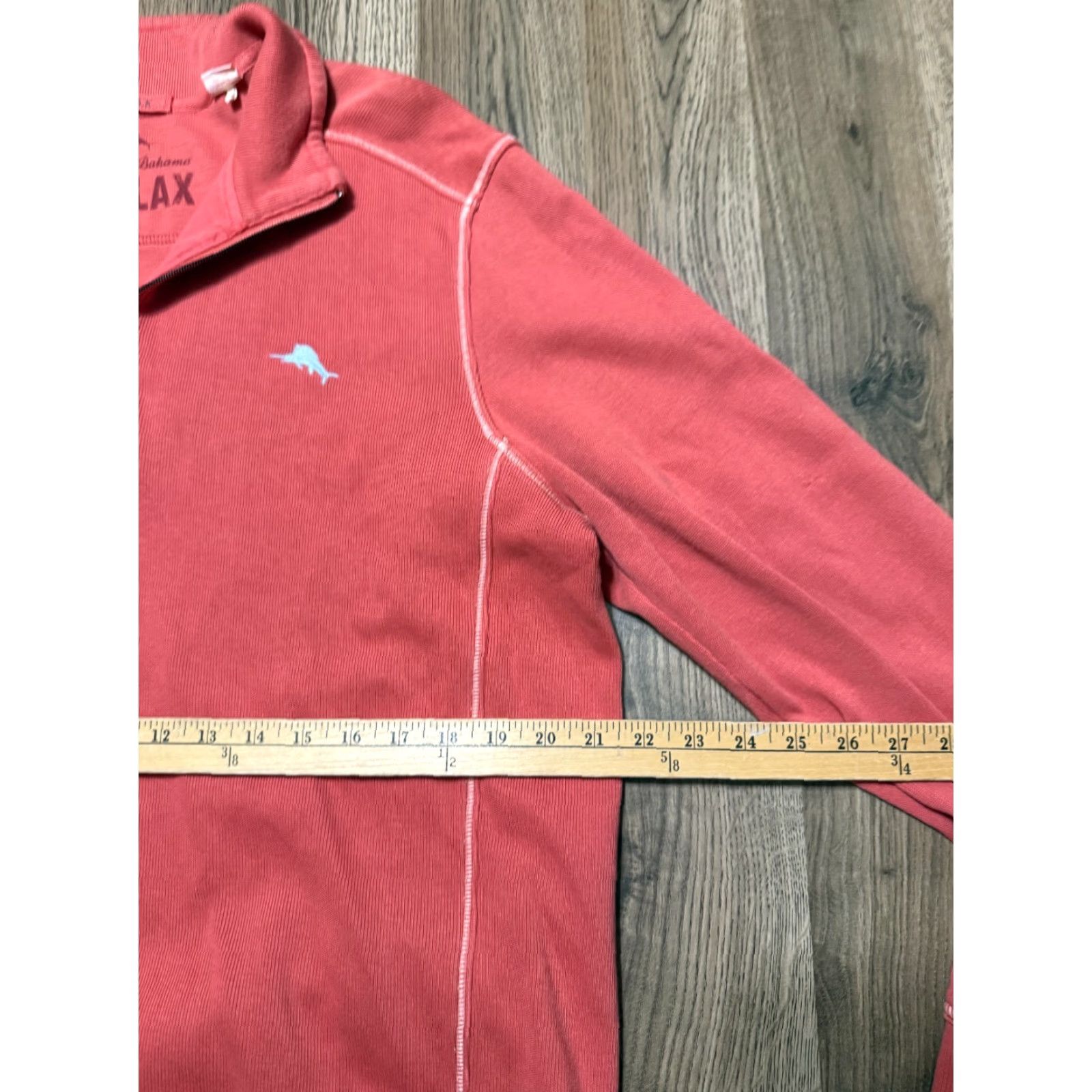 Tommy Bahama Tommy Bahama Sweater Men's Large Orange 1/4 Zipper Pullover RELAX Knit Cotton Mock Neck Long Sleeve Casual - Mens Size US L / EU 52-54 / 3 - 6 Thumbnail