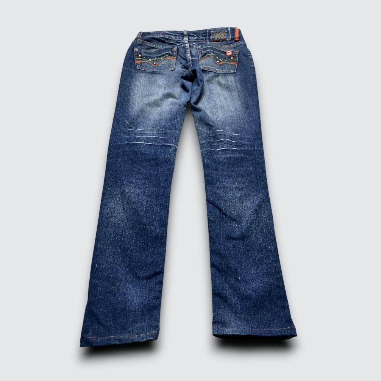 Japanese Brand 00s Style Washed Slim Jeans Navy 27" Size 27" / US 4 / IT 40 - 2 Thumbnail