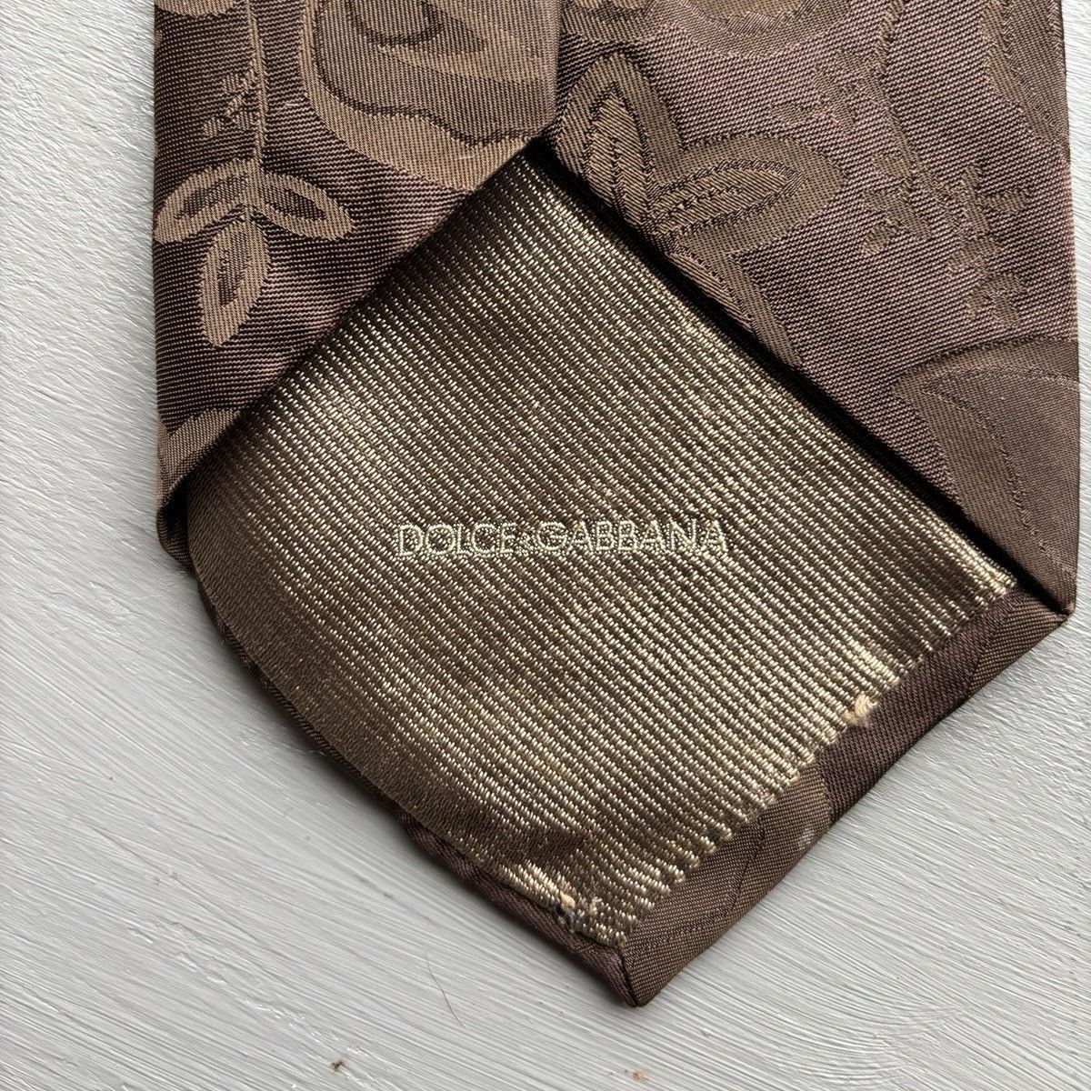 Dolce & Gabbana Dolce & Gabbana Italy 100% Silk Tie Brown Paisley Jacquard H Size ONE SIZE - 6 Thumbnail